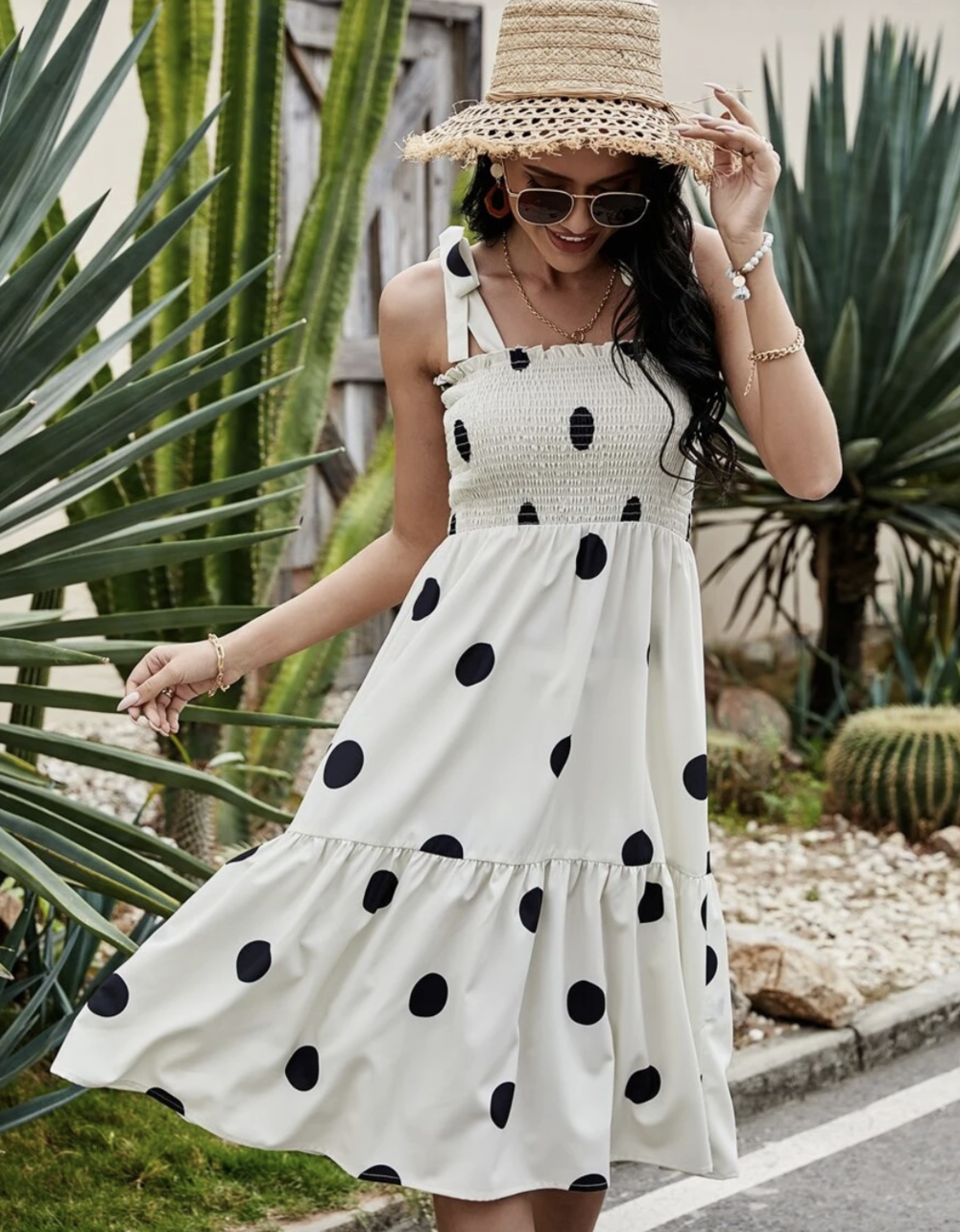 white polka dot dress for outfits for disney park