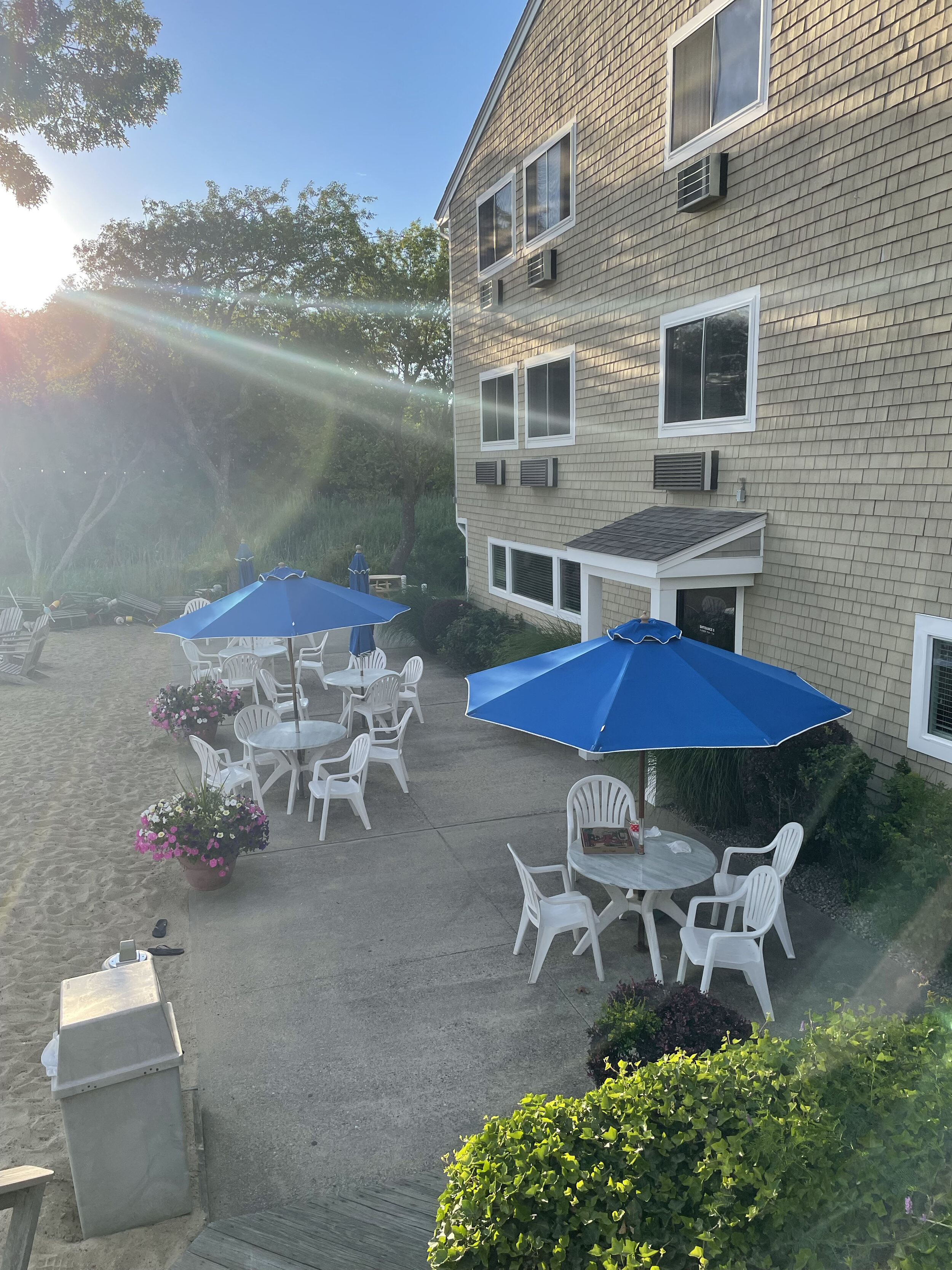 outdoor dining of Bayside Resort Hotel in CAPE COD IN WEST YARMOUTH