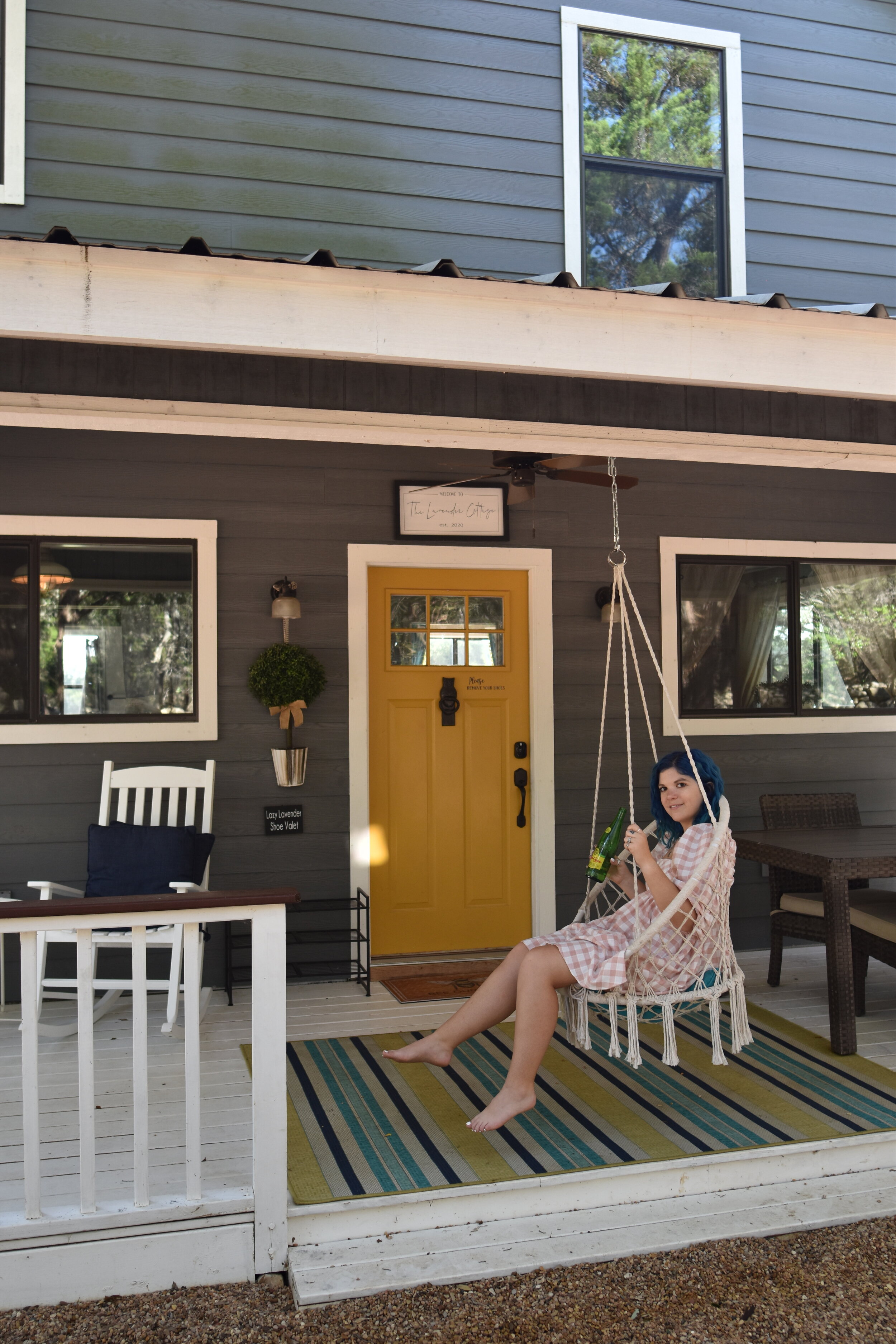 woman outside  LAZY LAVENDER PROPERTIES IN WIMBERLEY, TEXAS