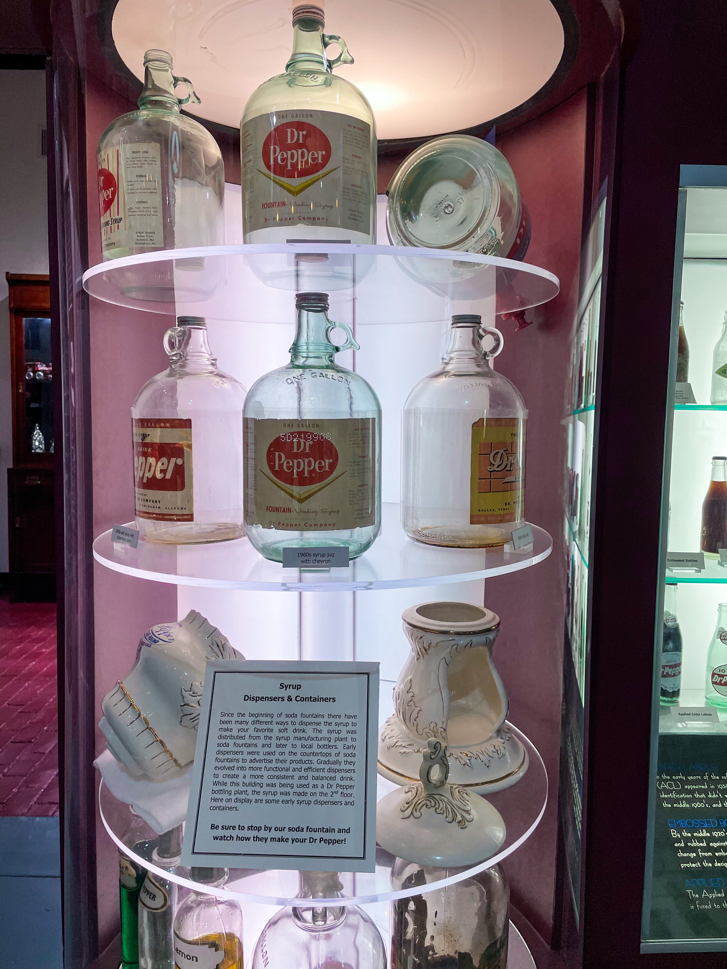 dr. pepper display at Dr. Pepper Museum Waco, Texas