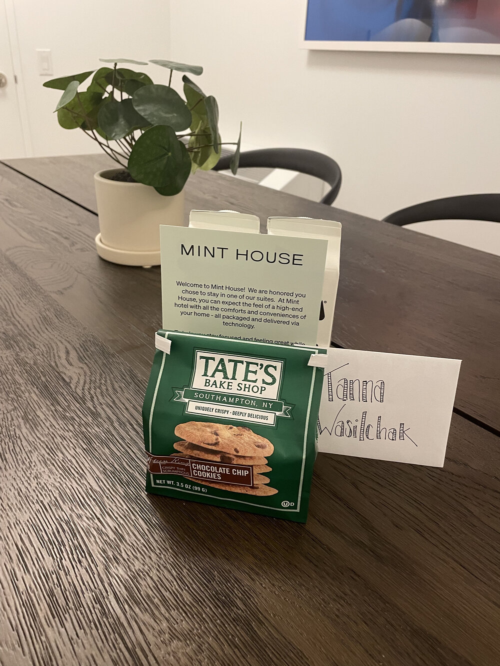 guests gift in an apartment style hotel in new york