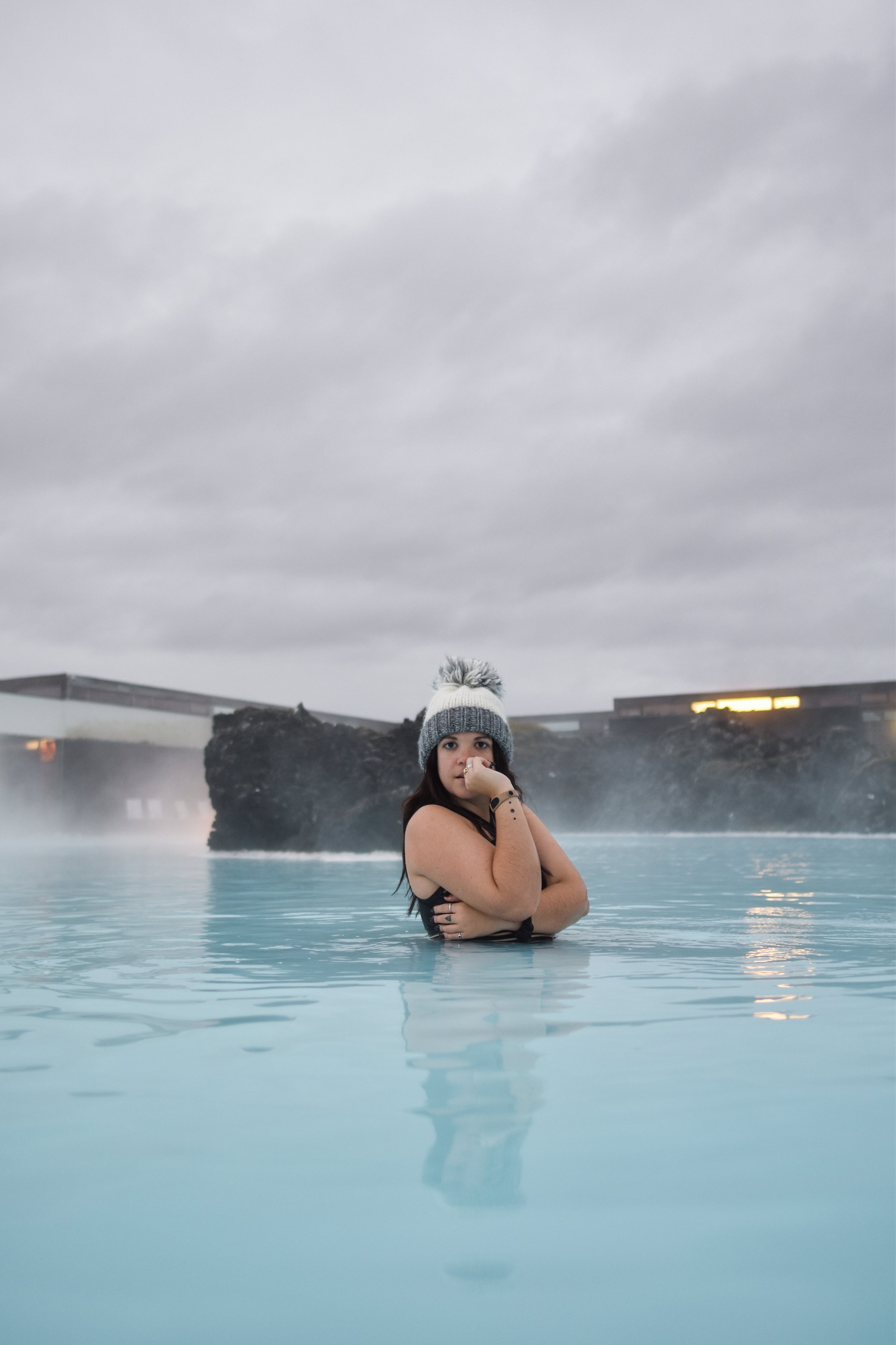 woman taking a dip at a lagoon in SILICA HOTEL