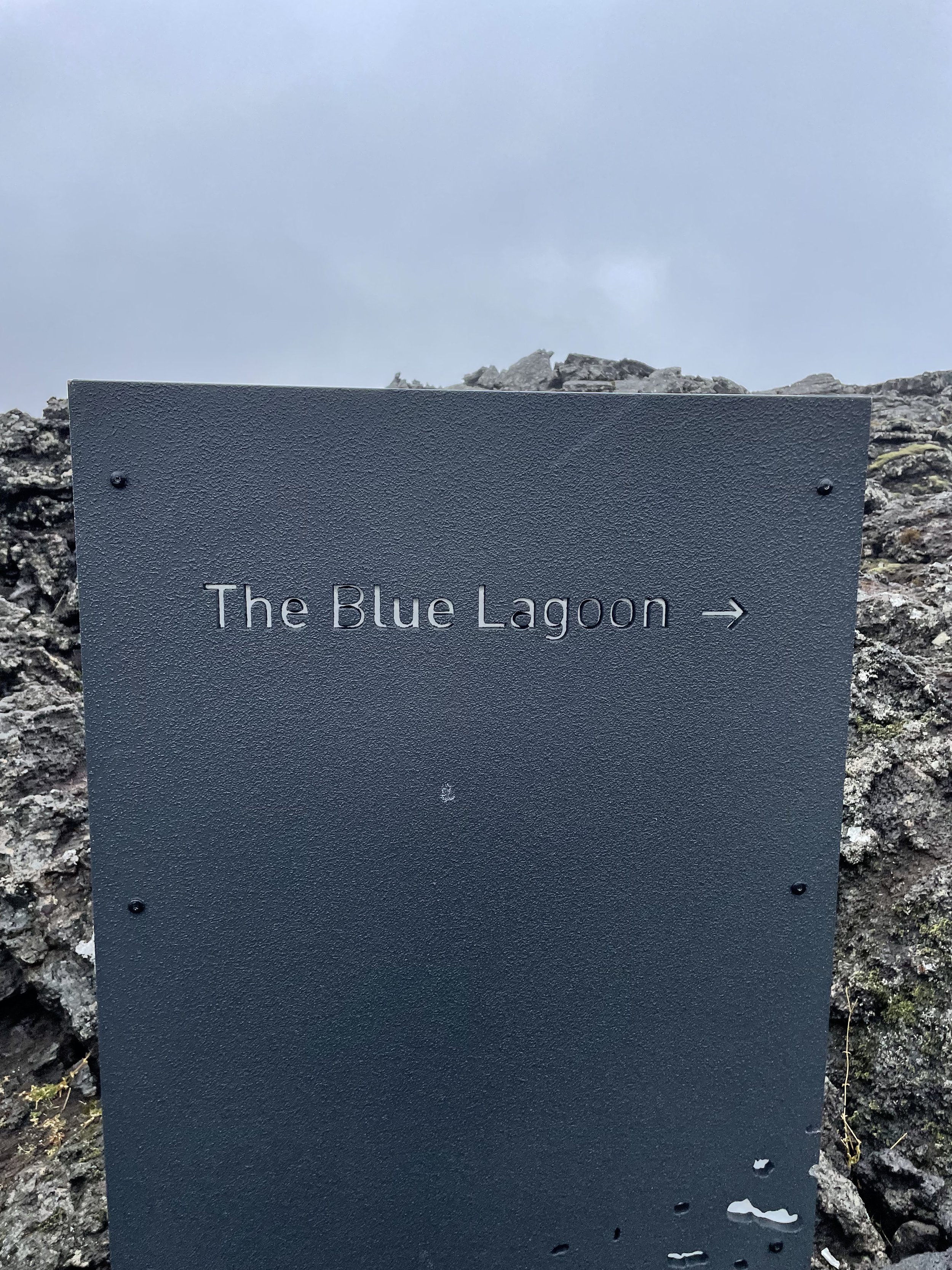 sign at BLUE LAGOON IN ICELAND