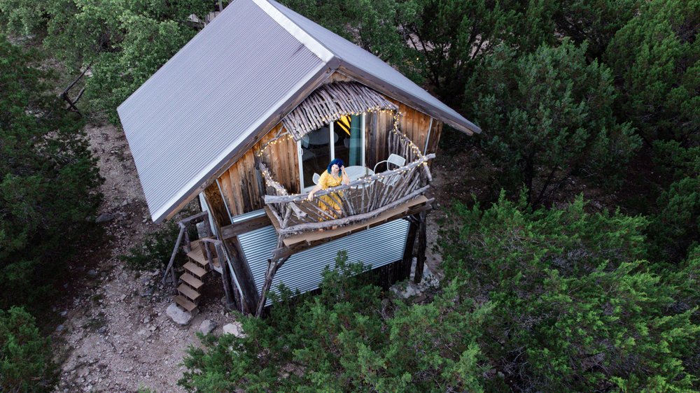 aerial view of SKYBOX CABINS in one of the places to stay in glen rose tx