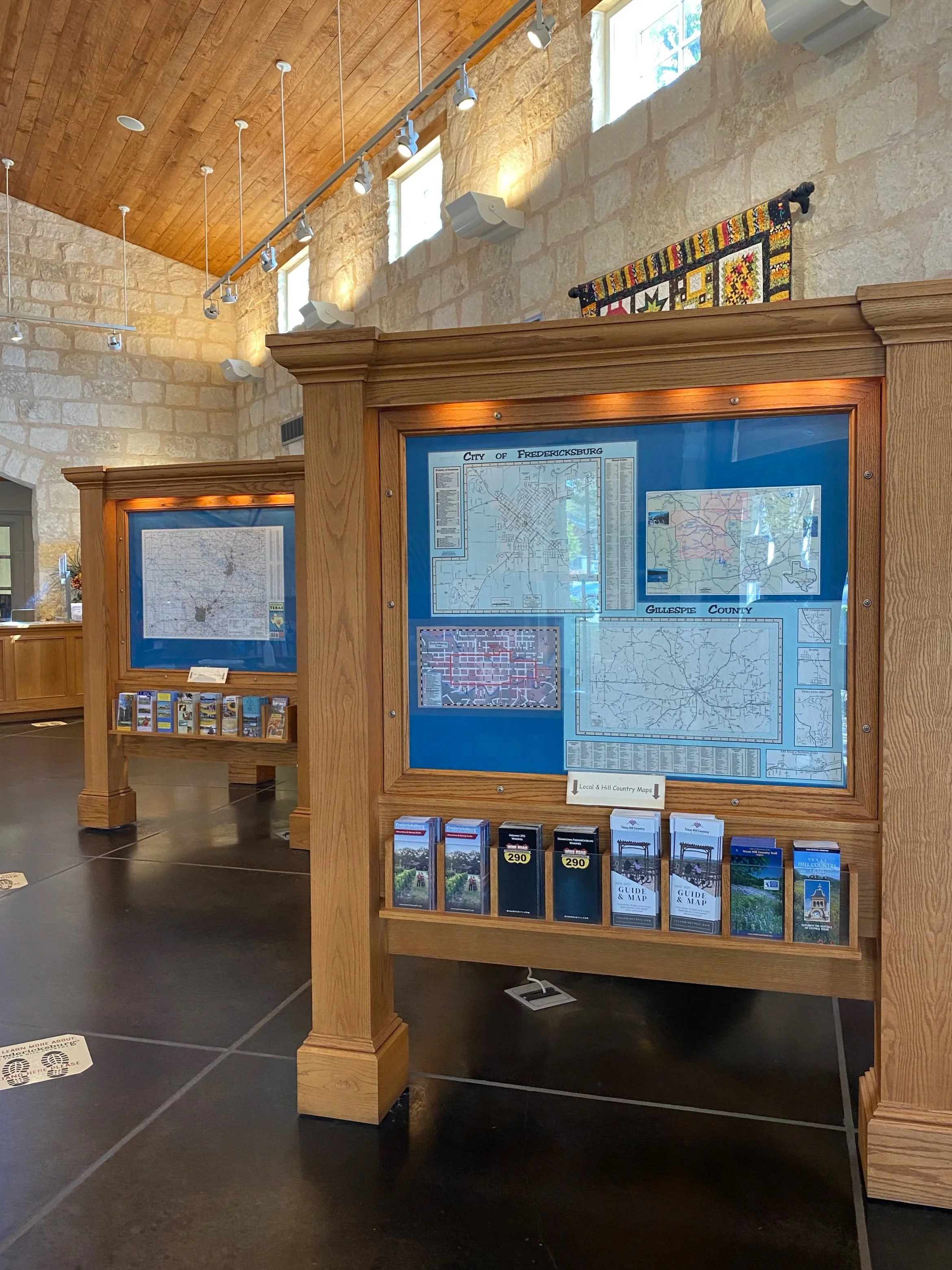 framed maps in Fredericksburg vistors center