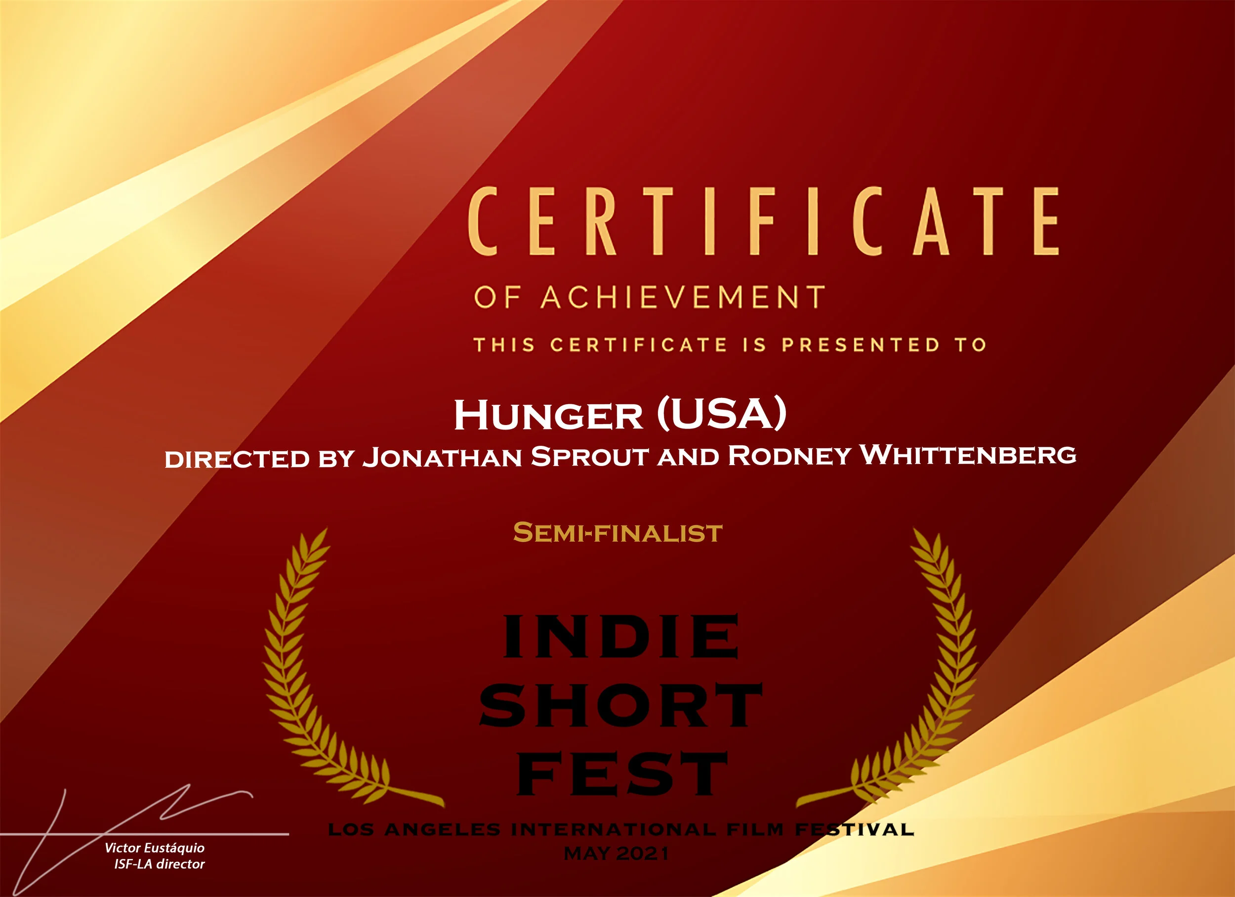 "Hunger" Short Film Semi-Finalist at Indie Short Fest