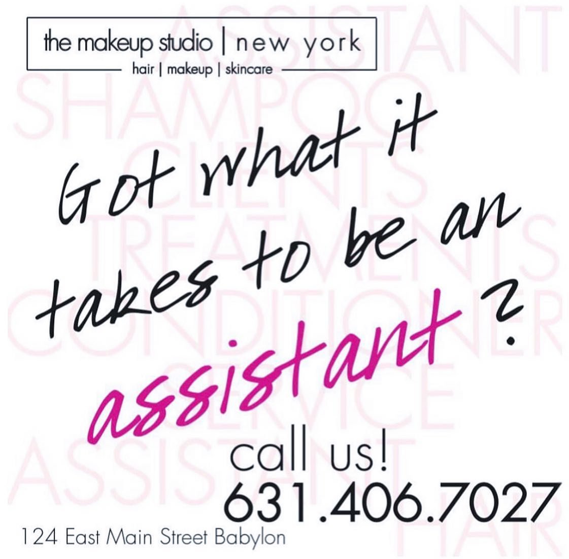 full time assistant position now available!! call us to set up an interview! can&rsquo;t wait to meet you!
&bull;
&bull;
&bull;
#themakeupstudiony #thestudiony #assist #assistant #colorist #stylist #babylonvillage #longisland #longislandny