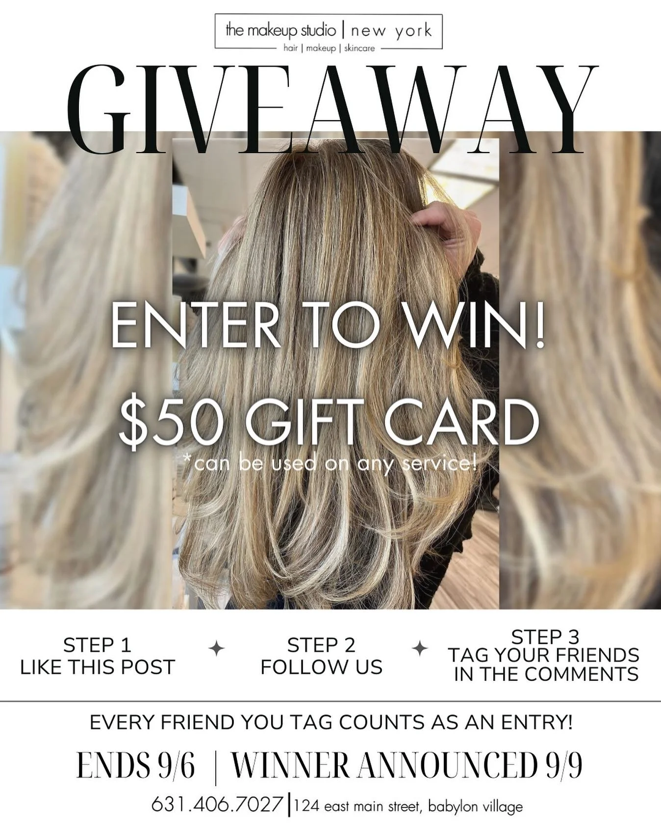 it&rsquo;s that time again.. ✨ GIVEAWAY TIME! ✨

One lucky winner will receive a $50 gift card! Treat yourself to a fresh new look, a glam makeover or any of our services!

How to Enter:

1. Like this post
2. Follow us @thestudiony &amp; @donnagriffi