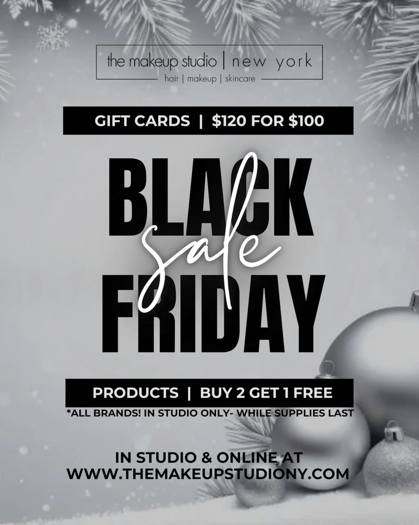 It&rsquo;s Black Friday!! Shop in The Studio &amp; online!⁠ Link in bio🎁
&bull;⁠
&bull;⁠
&bull;⁠
#themakeupstudiony #thestudiony #blackfriday #blackfridaydeals #gifts #giftideas #holidaygifts #babylonvillage #longislandhair #longislandsalon #shopsma