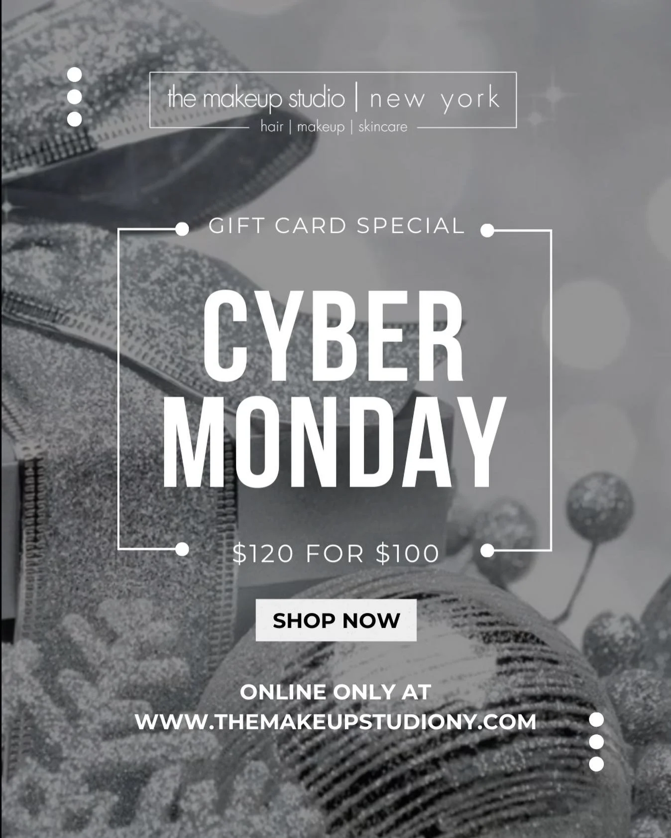 Cyber Monday! Last Chance!! Online only!⁠ Link in bio
&bull;⁠
&bull;⁠
&bull;⁠
#themakeupstudiony #thestudiony #cybermonday #cybermondaydeals #gifts #giftideas #holidaygifts #babylonvillage #longislandhair #longislandsalon #shopsmall #supportsmall