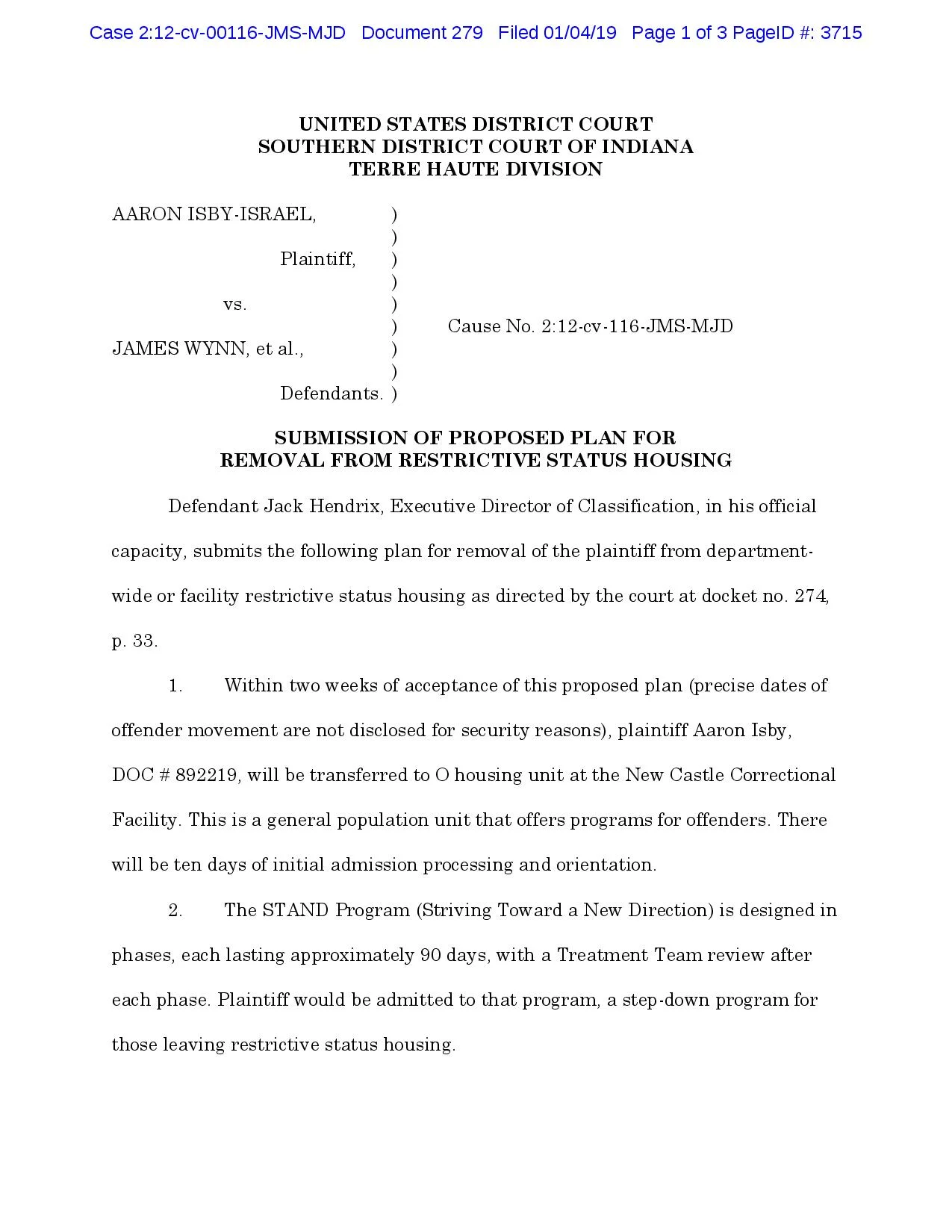 2019-01-04 (Dkt. 279) - ISBY, AARON - Submission of Proposed Plan for Removal from Restrictive Status Housing-page-001.jpg