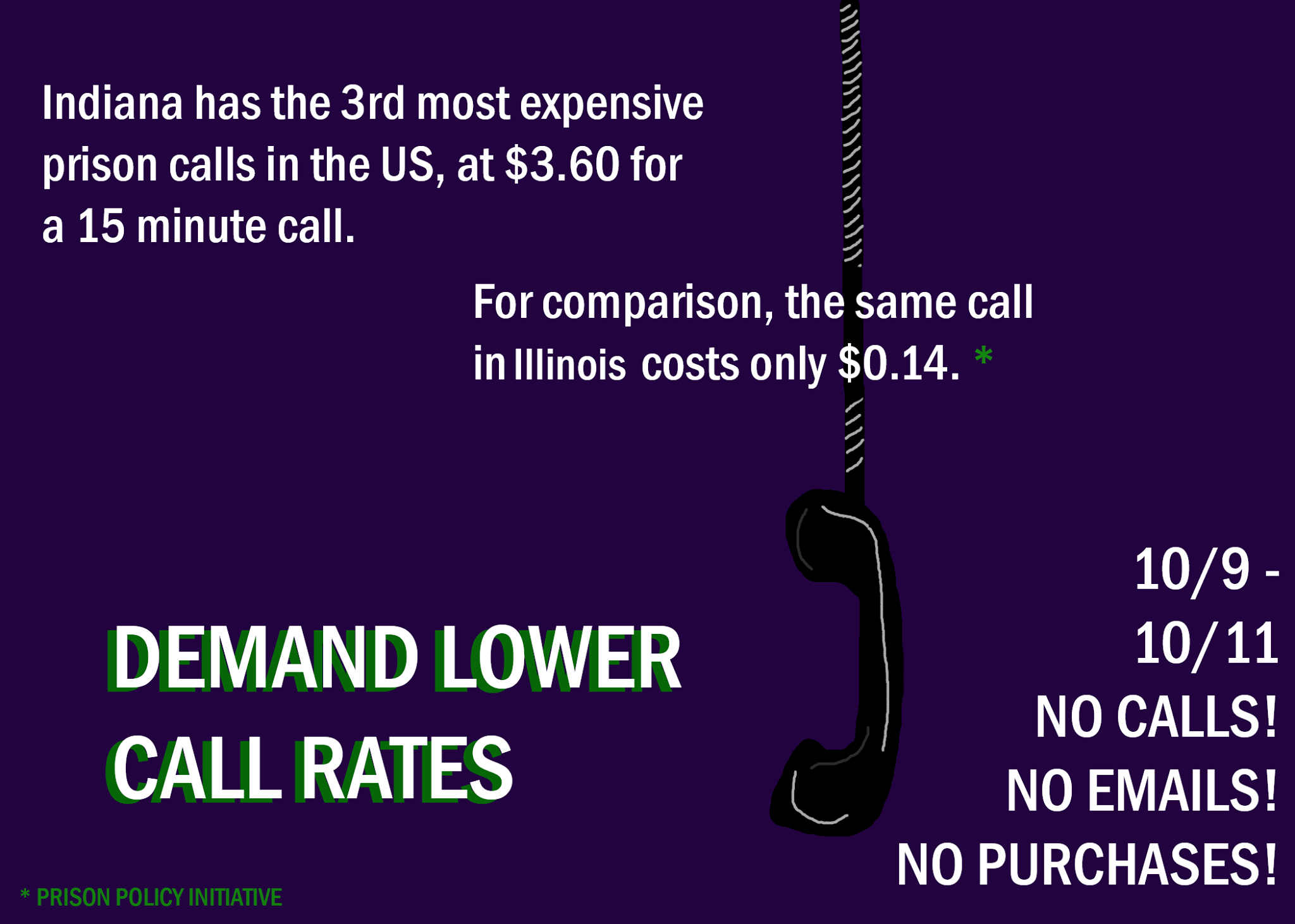 GTL Strike for Lower Prison Phone Rates in Indiana Oct. 9 11! — IDOC Watch