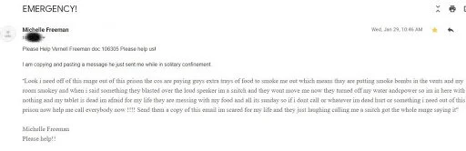 Correspondence from Michelle to MCF authorities