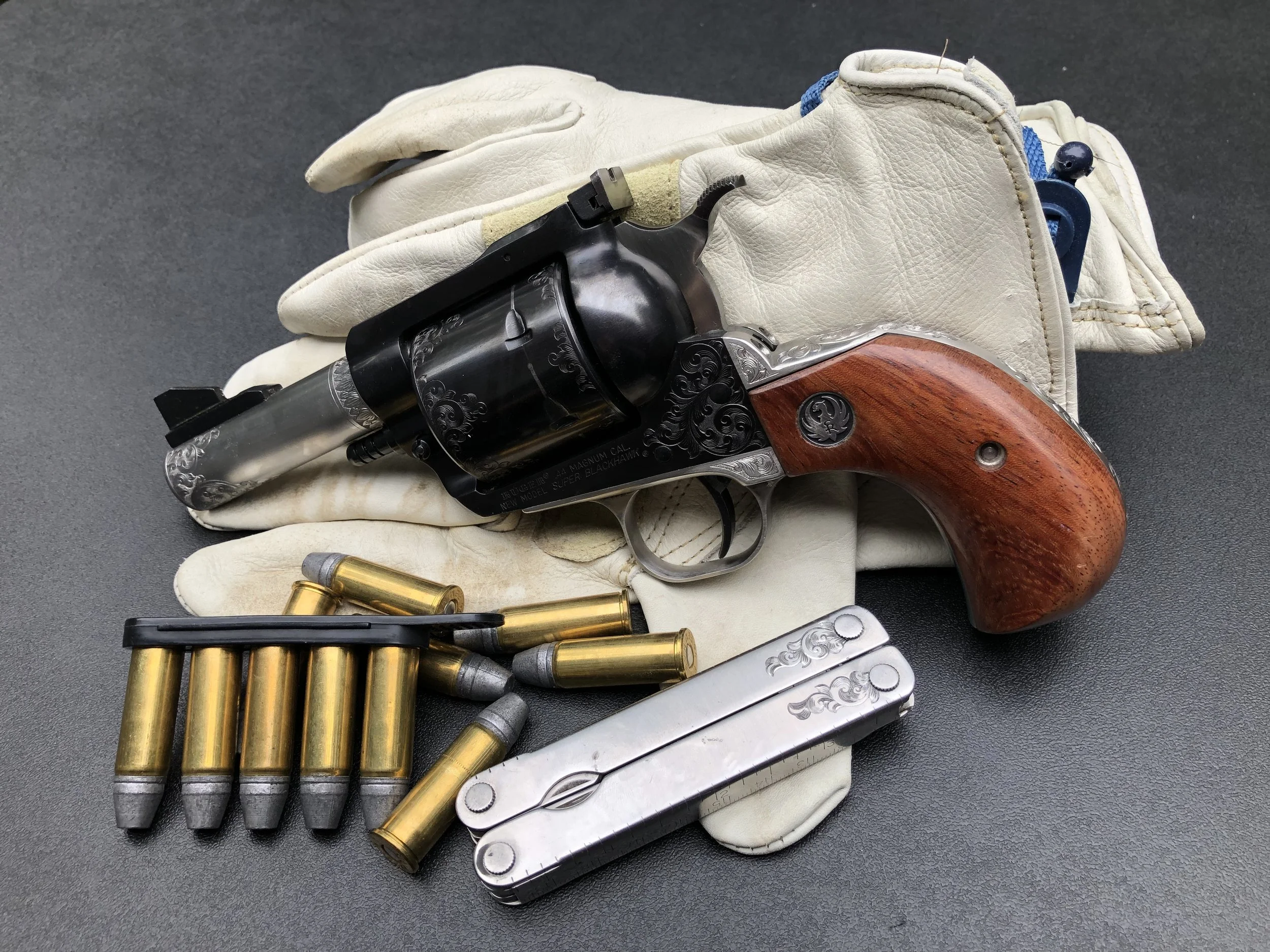 My sheriff’s model .44 Magnum Ruger Super Blackhawk.