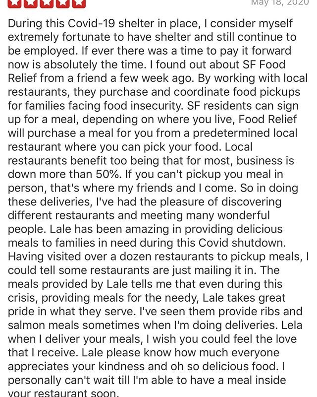 This sweet review today made us tear up😌. To see our hard work, and sincerity of doing this job validated is priceless. Thank you dear Anthony for this acknowledgment!  We don&rsquo;t cut corners and try to provide nutritious meals to those in need.