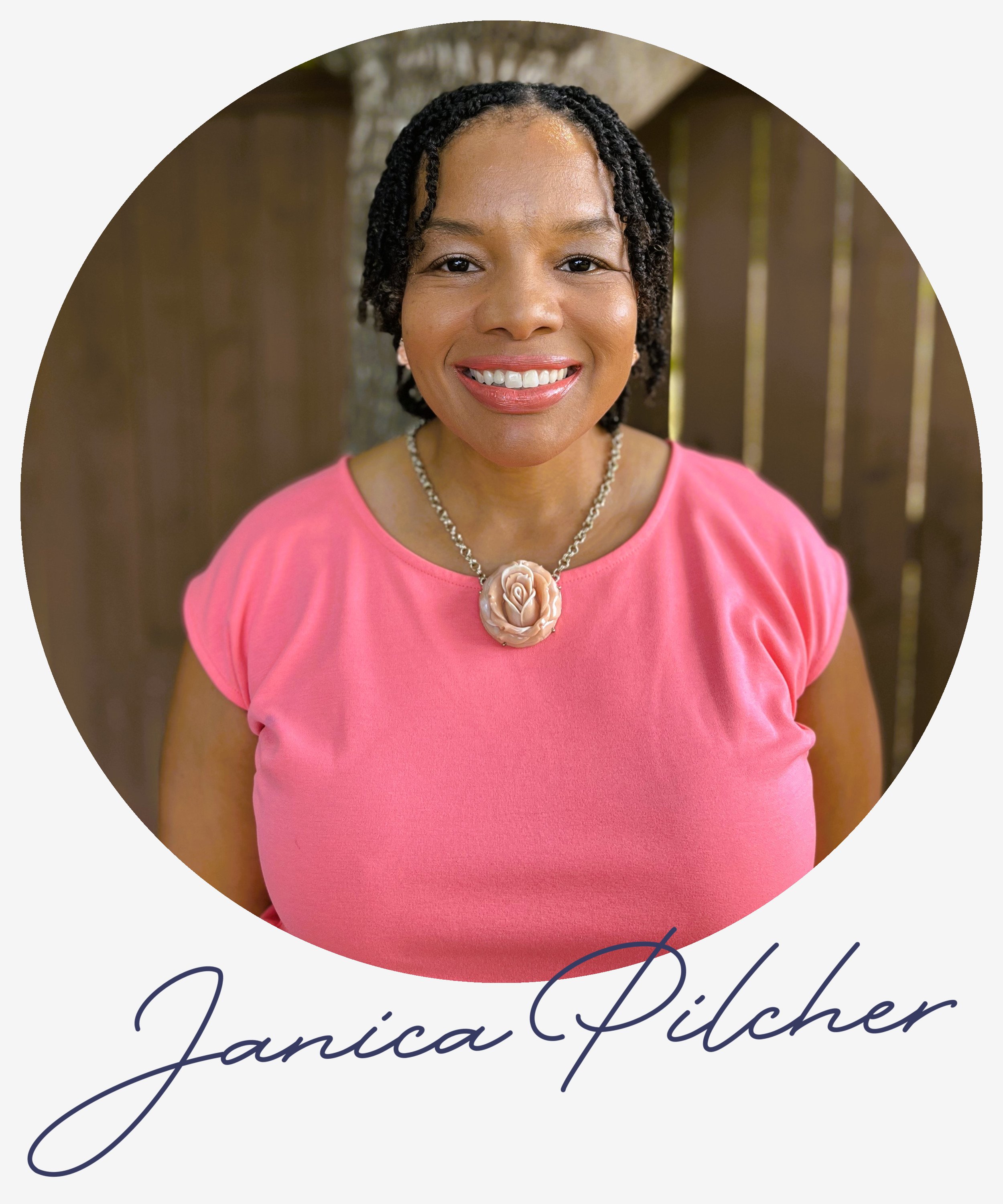 A picture of Janica Pilcher, a Black Christian woman