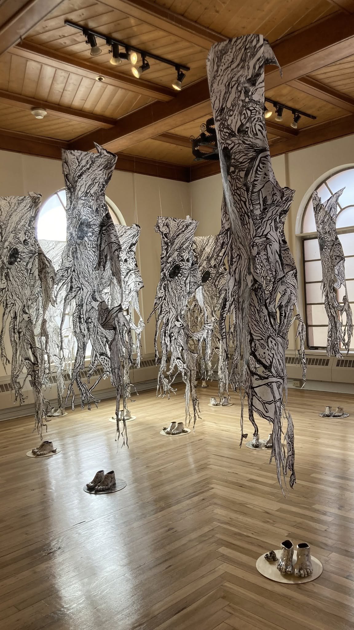 Never Out of the Woods installation, Kennedy Gallery, New Mexico Highlands University, Las Vegas, NM, 2026