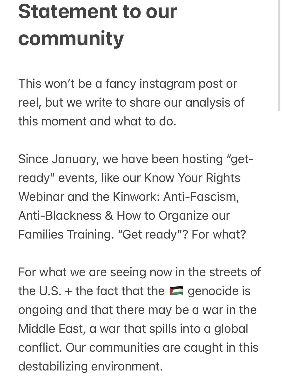 At In Cultured Company, we lead with love, solidarity, care and joy. We invite you to read this message to our community and share with others who need to hear it. Importantly, we also encourage you all to take steps to know your rights, protect your