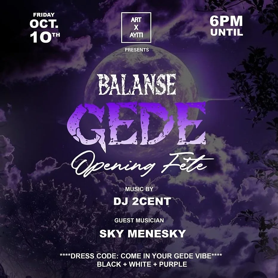 FRIDAY NIGHT! Repost from @artxayiti
&bull;
After weeks of planning, preparing and executing, we are finally ready to celebrate the opening of &ldquo;BALANSE GEDE&rdquo;! 

In honor of our ancestors, we are proud to be bringing you this immersive exp