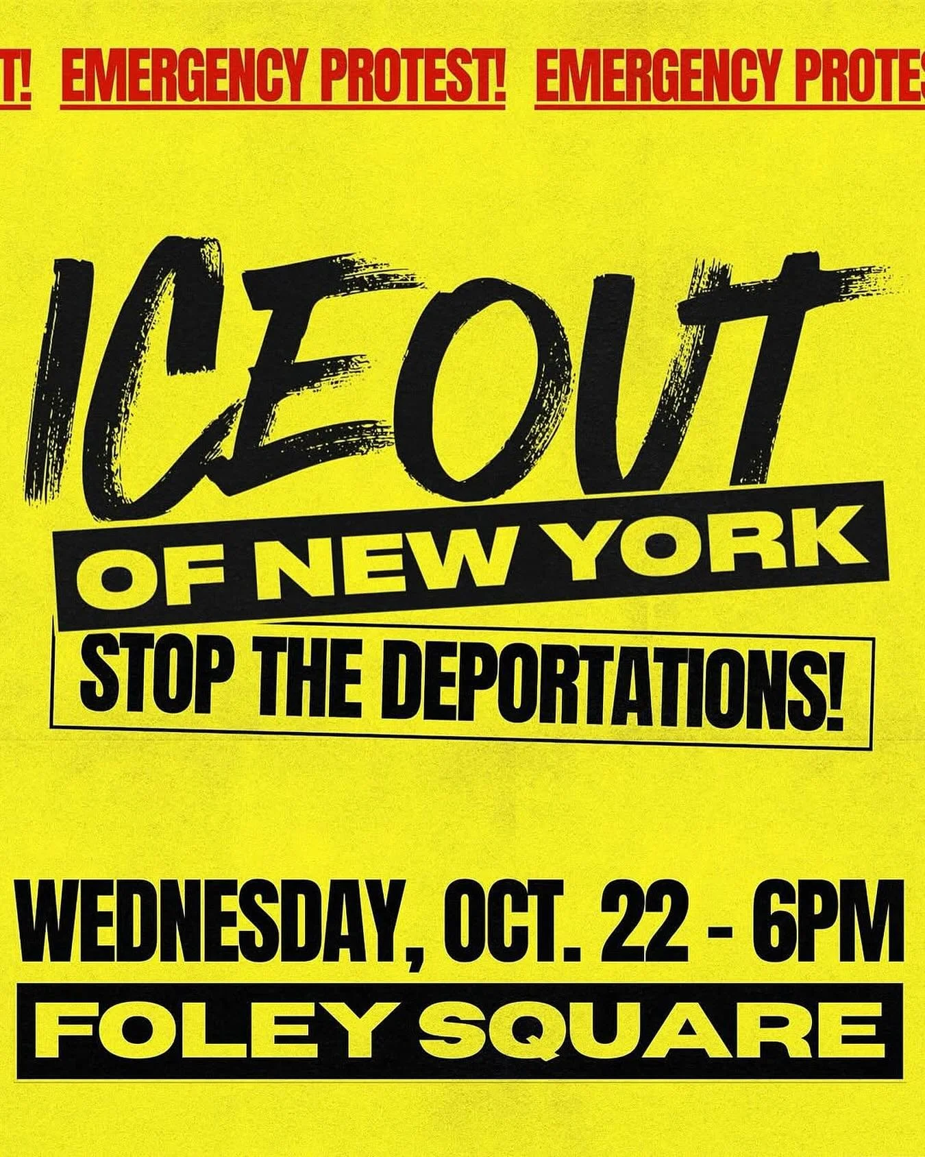 π¨ EMERGENCY ACTION! ICE OUT OF NY! π¨
We will NOT tolerate ICE’s terror against street vendors and immigrant communities.
Join us TOMORROW, October 22nd, at 6:00 PM in Foley Square to demand freedom for those detained and an end to ICE raids