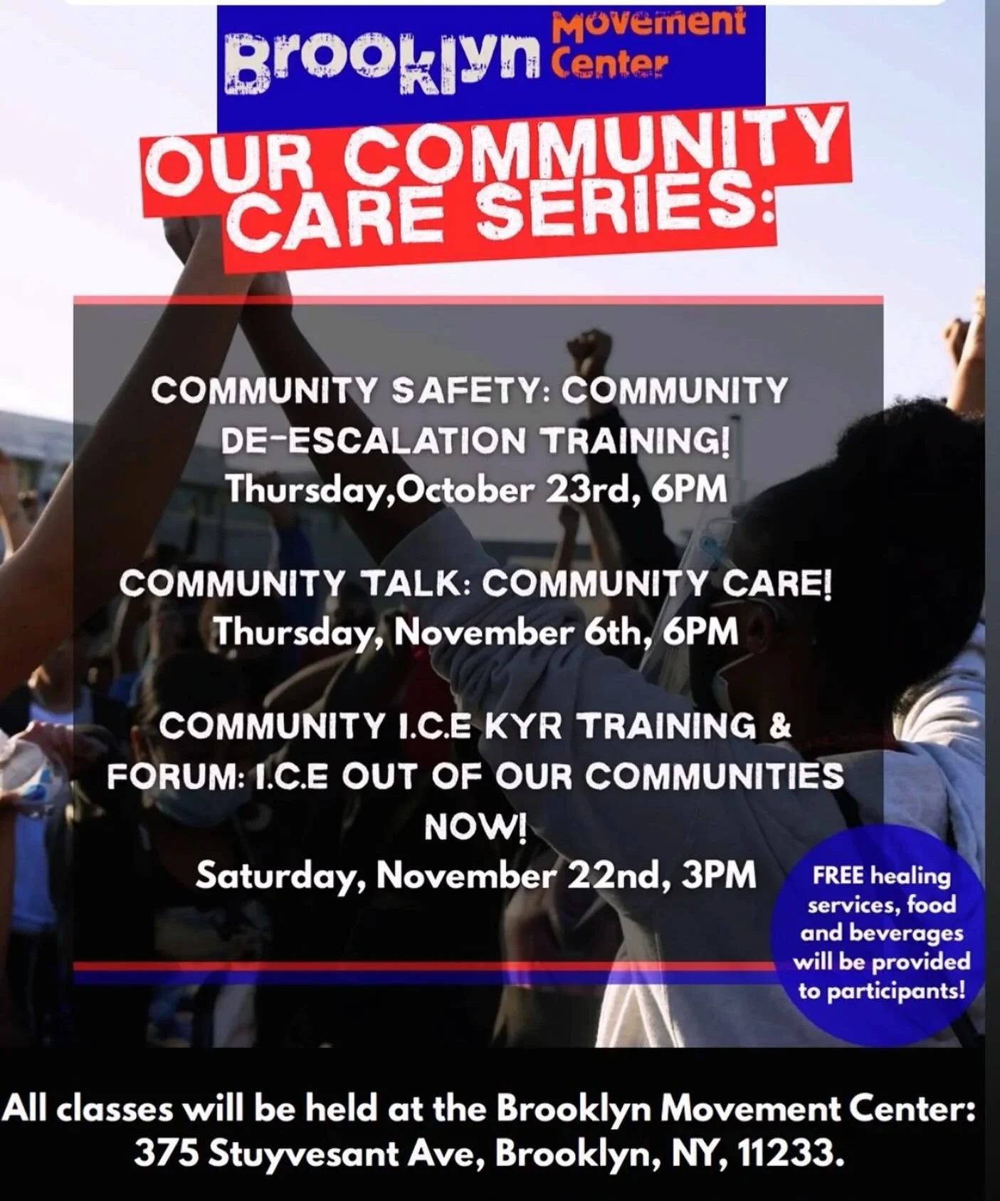 π§π§π§ is in NYC and instead of fear, we urge caution and preparedness. Check out this training by Brooklyn Movement Center tonight at 6pm with @kerbie_joseph