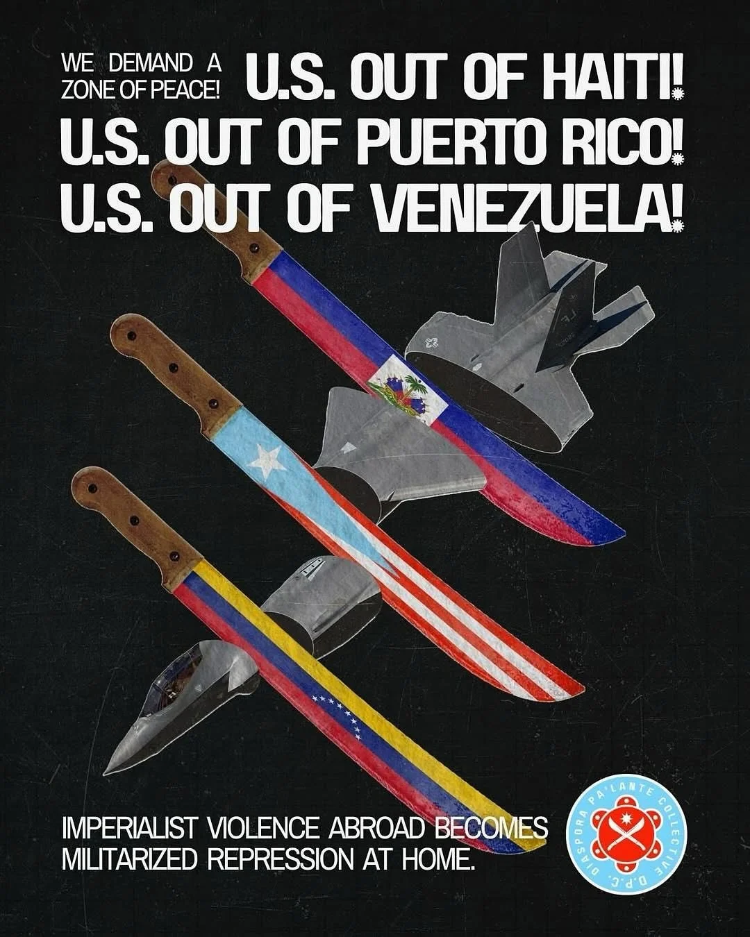 We demand peace for the #Caribbean. The aggression in our region—drone strikes, troops on the ground, covert CIA plots— must end. We are reposting the call to peace from @diasporapalantecollective @knowyourcaribbean and @peoplesdispatch.