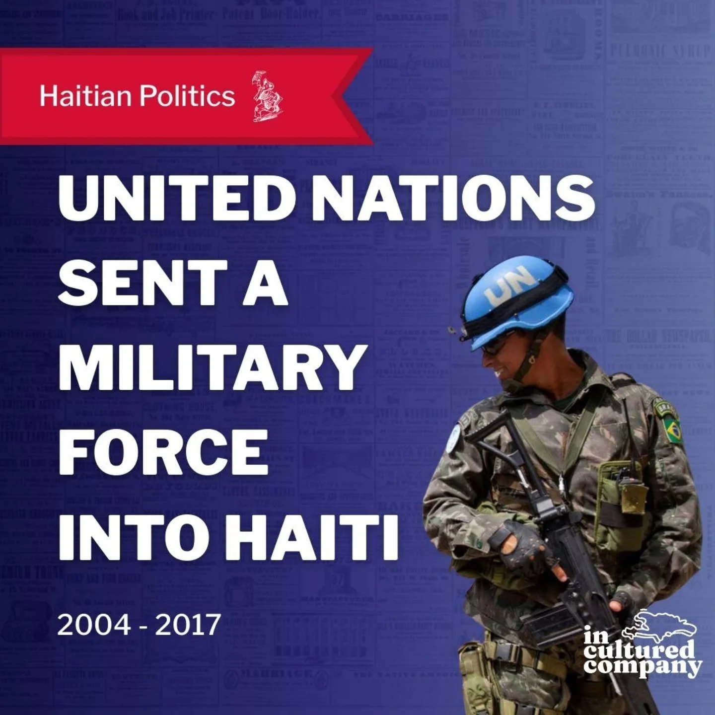 Do you know about the 2004 UN mission to Haiti?

MINUSTAH is just one part of the history of imperialism and foreign intervention in Haiti. As western politicians and people continue to advocate for foreign intervention to &ldquo;solve&rdquo; Haiti&r