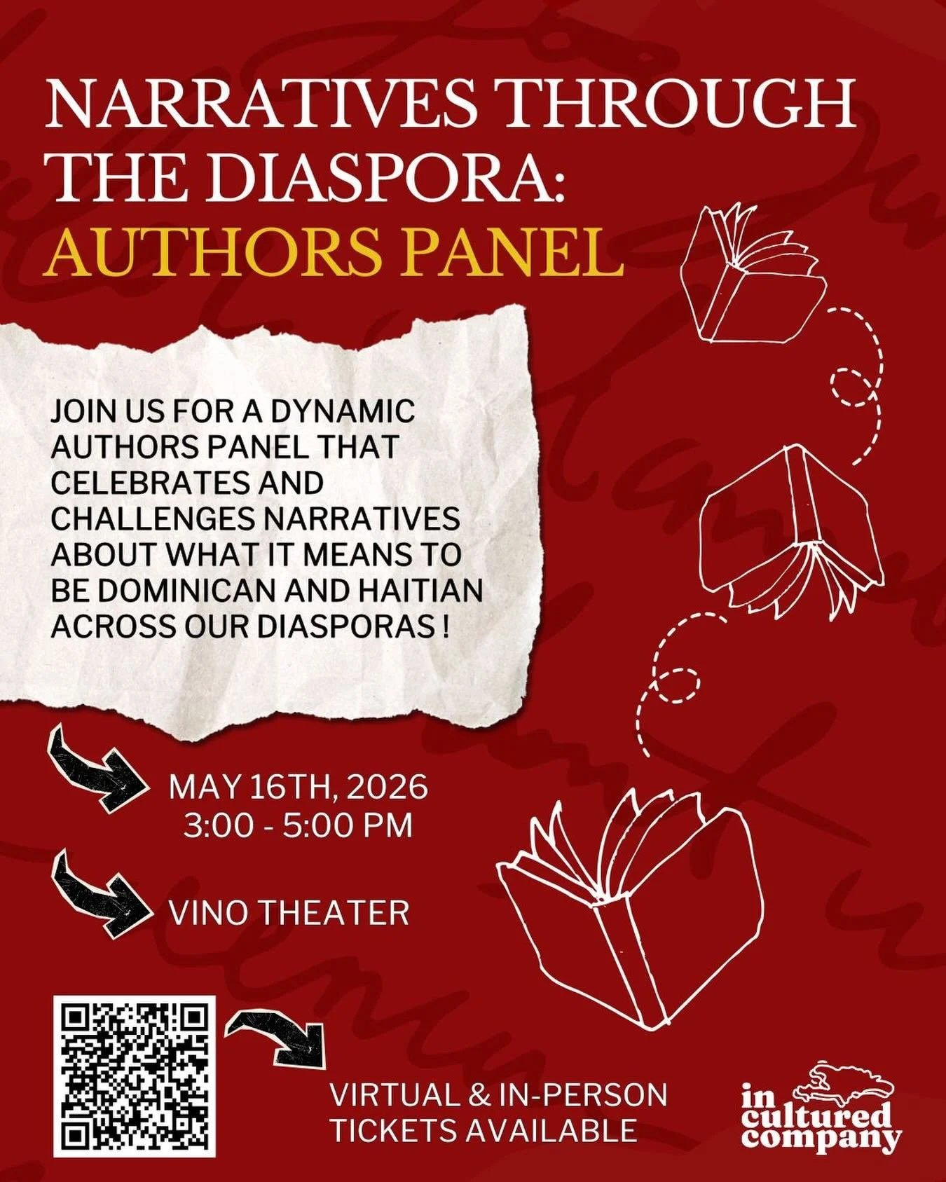 📚✨ BIG ANNOUNCEMENT ✨📚

We are so excited to introduce ICC&rsquo;s first-ever Narratives Throughout the Diaspora: Authors Panel!

On May 16th, join us as we explore how authors across the Dominican &amp; Haitian Diaspora challenge the themes and st