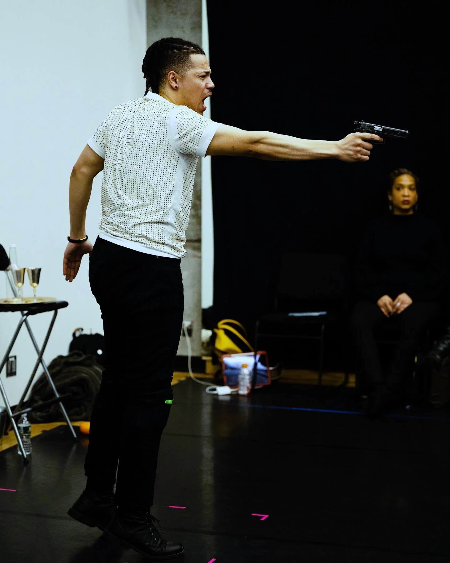 Opening Tonight ‼️ 
Narraboth in Salome by Richard Strauss with @heartbeat_opera
Shows February 4-16. 
Come out and see why tf I have a gun!! P. S. I did NOT invite my mom to this one 🤣🤣
Tickets in BIO!
📸: @sandraflores.photo &amp; @russrowland 
&