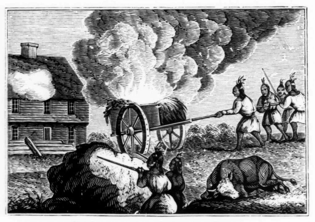 classic picture of Native war tactic during King Philip's War