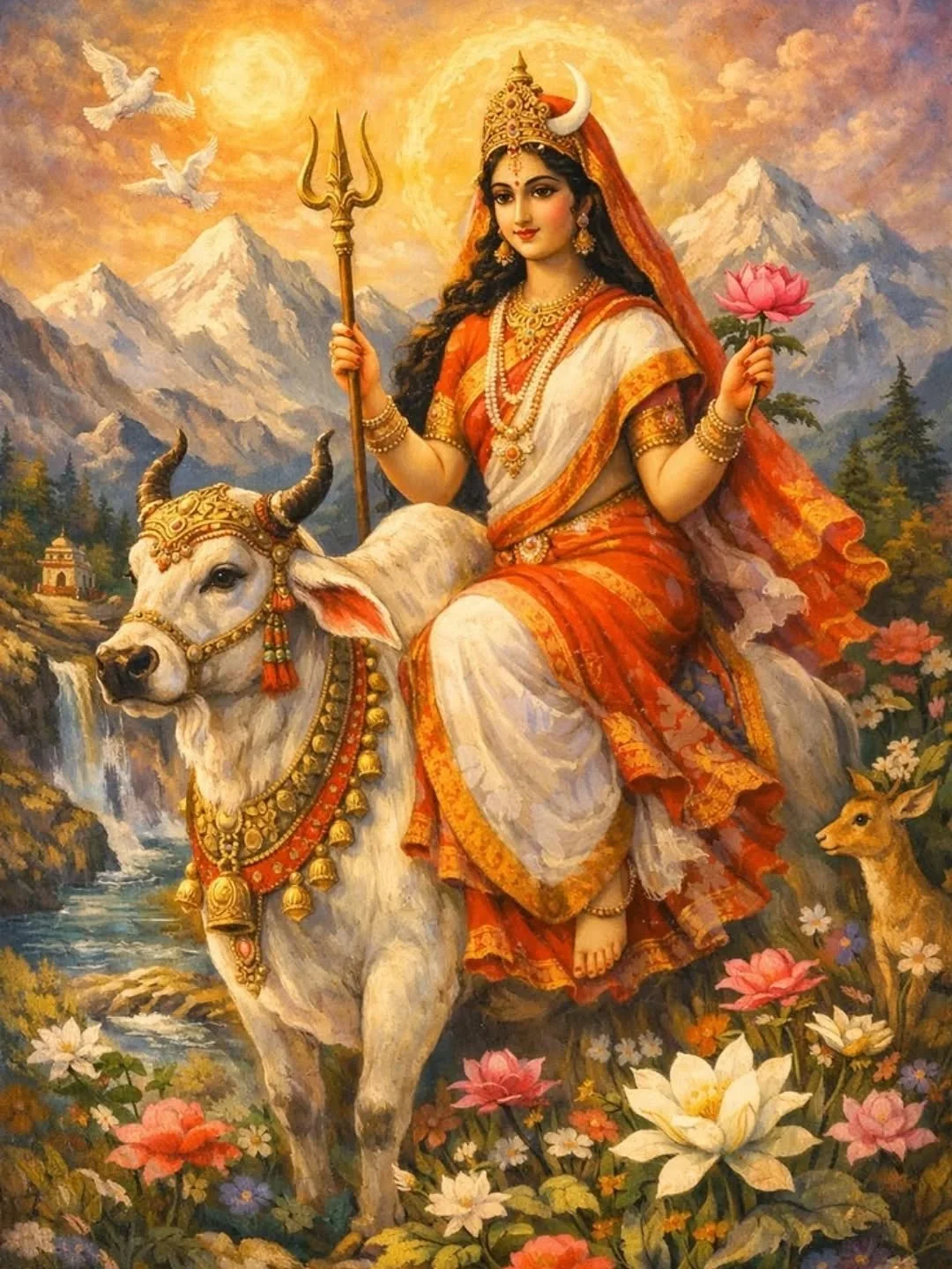 Navaratri, for me, feels like a return.
Nine nights of softening and remembrance. 
Nine nights of coming back to the sacred pulse beneath it all. A time to gather the scattered parts of myself and lay them, gently, at the feet of the Divine.

We turn