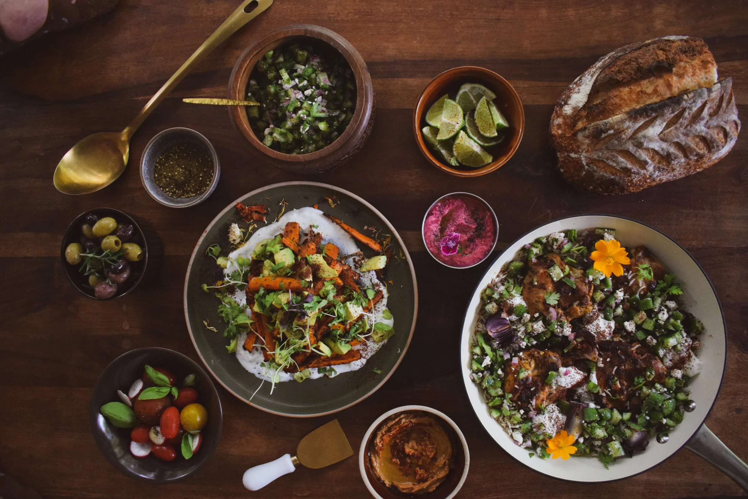 Harissa Carrot, Avocado &amp; Labneh Salad