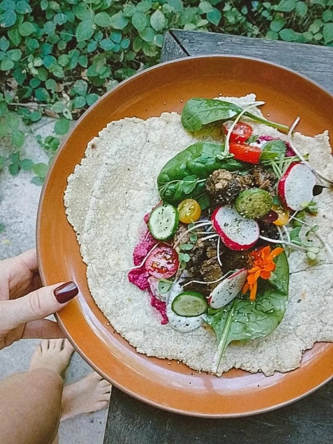 A coupla things RE: this post/recipes.

This is an old recipe from my book OJAS, a few months ago I discovered that if I undercooked them they turned into the most fabulous, tastiest and Flexi/pliable GF wraps.

About 2 weeks ago, I discovered someth