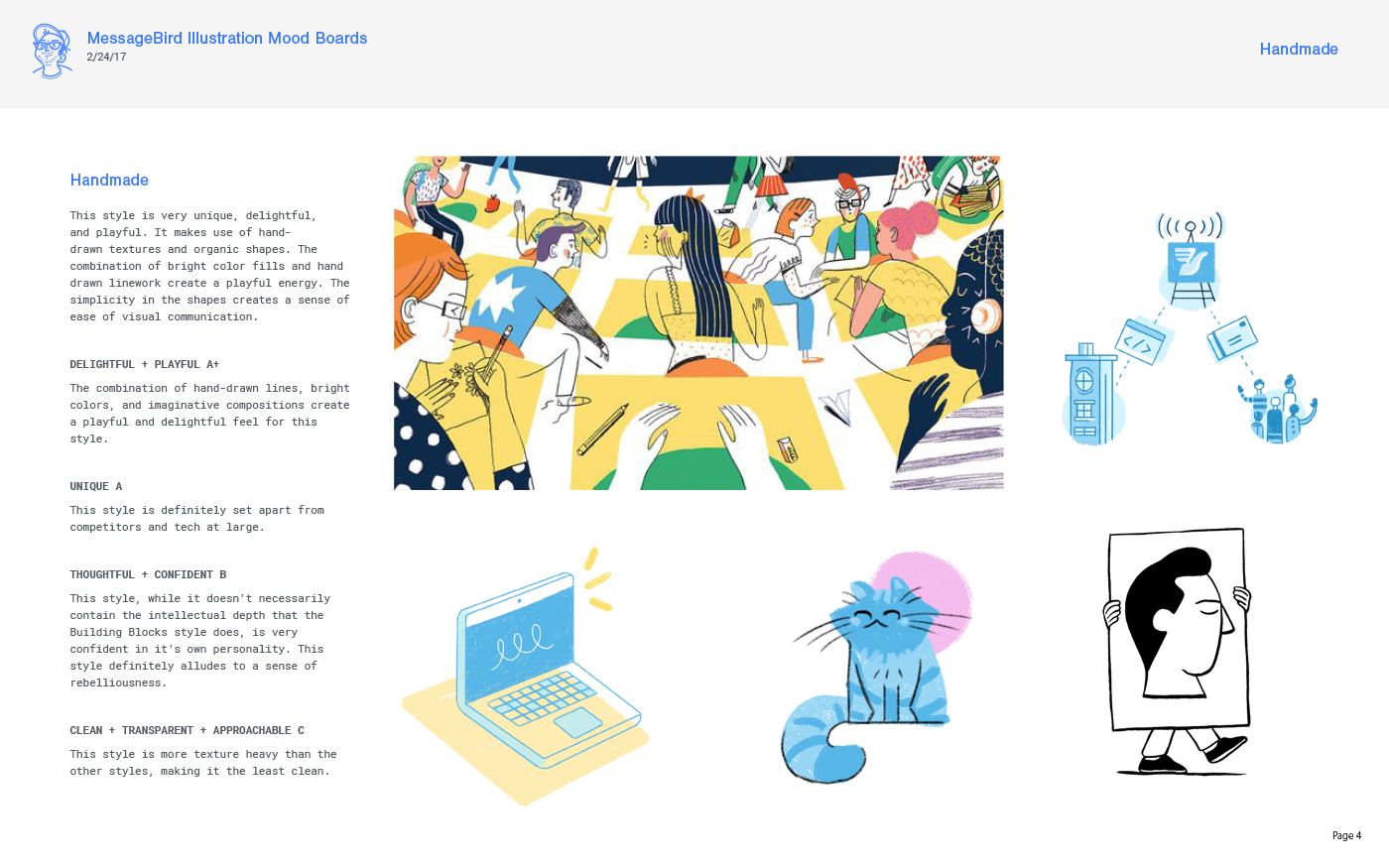 A mood board from the “Visual Landscape” phase in Putnam Studio’s work for MessageBird. Sourced from Illustration Identities Are Our Thing , by Ryan Putnam.