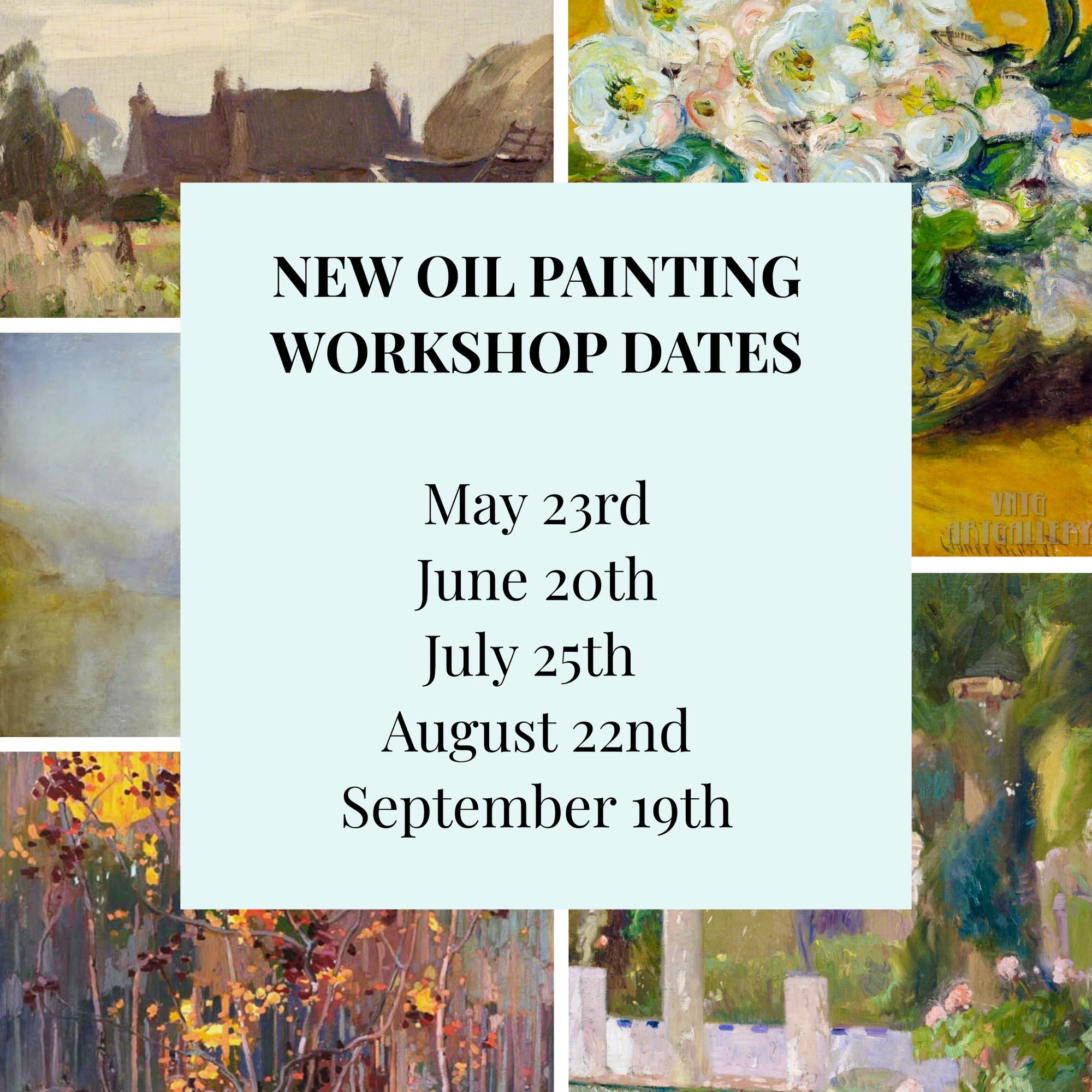 New Oil Painting Workshops for 2026