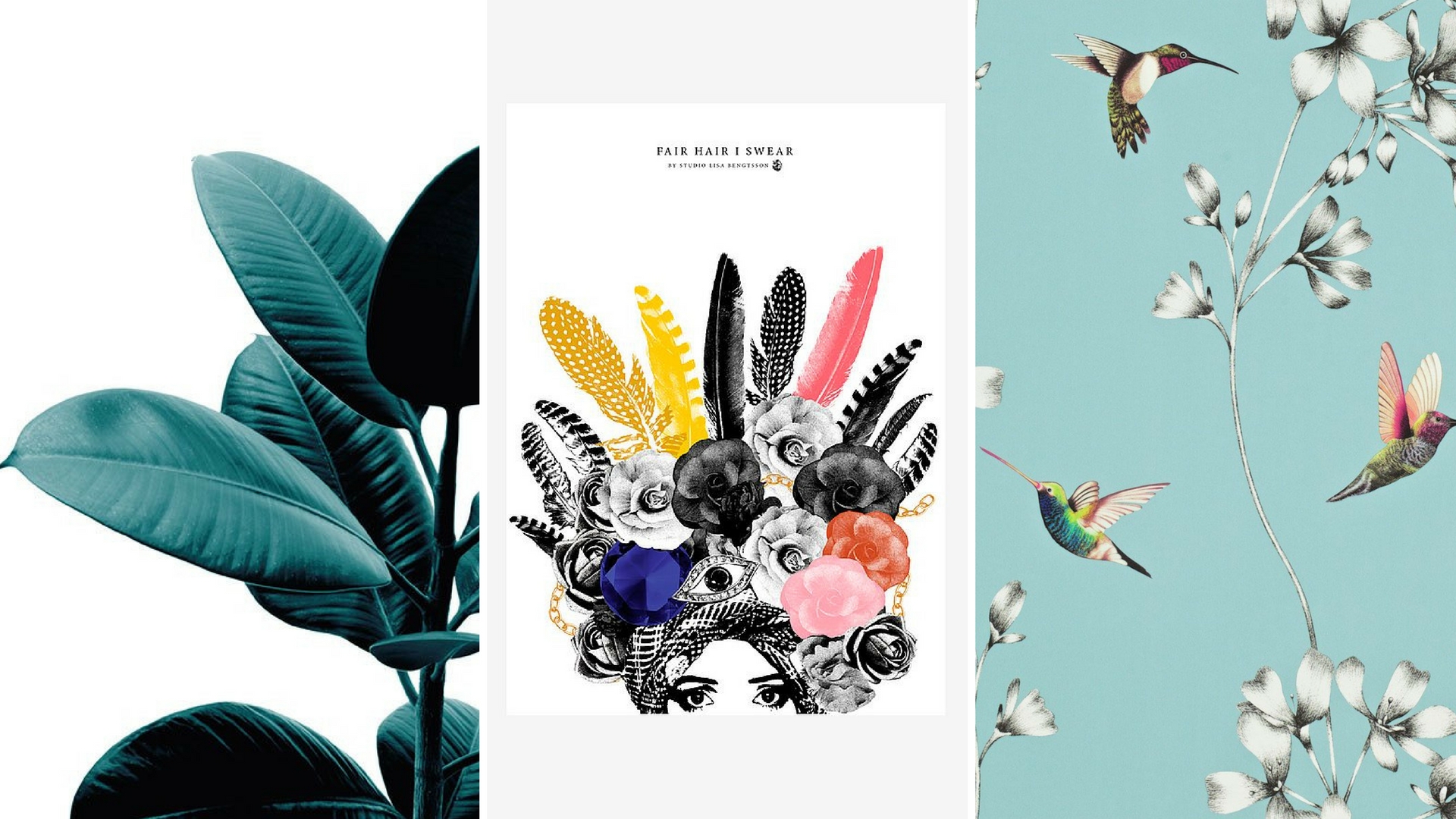 Reklamelinks: Plakat m/ blade , Plakat med farver Tapet