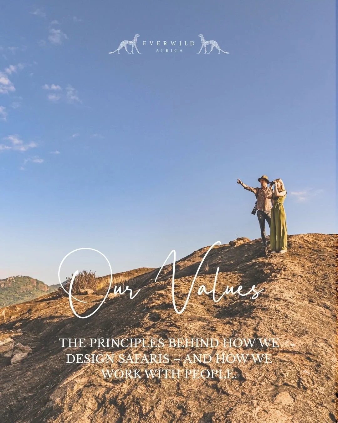 Our values shape everything we do - from how we design safaris, to how we work with the people around us.

Adventure, care, and humour guide every journey we create. They&rsquo;re what allow trips to feel unhurried, personal, and genuinely joyful - e