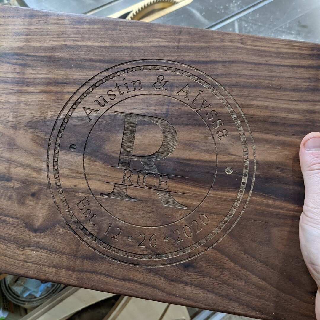 SWIPE =&gt; My cousin @austin_rice5 and @atinghram had to change their wedding date so I redesigned the original design from etsy and laser engraved it. I have to say, I think my engraving turned out better.. haha Much more contrast! 

What would you