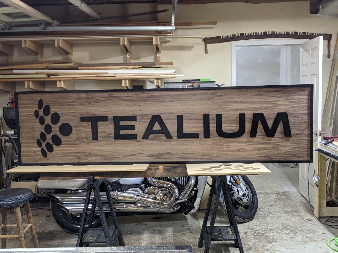 Knocked out a killer sign this week for @tealium! @axiomprecision #woodworking #thatsnotmdf