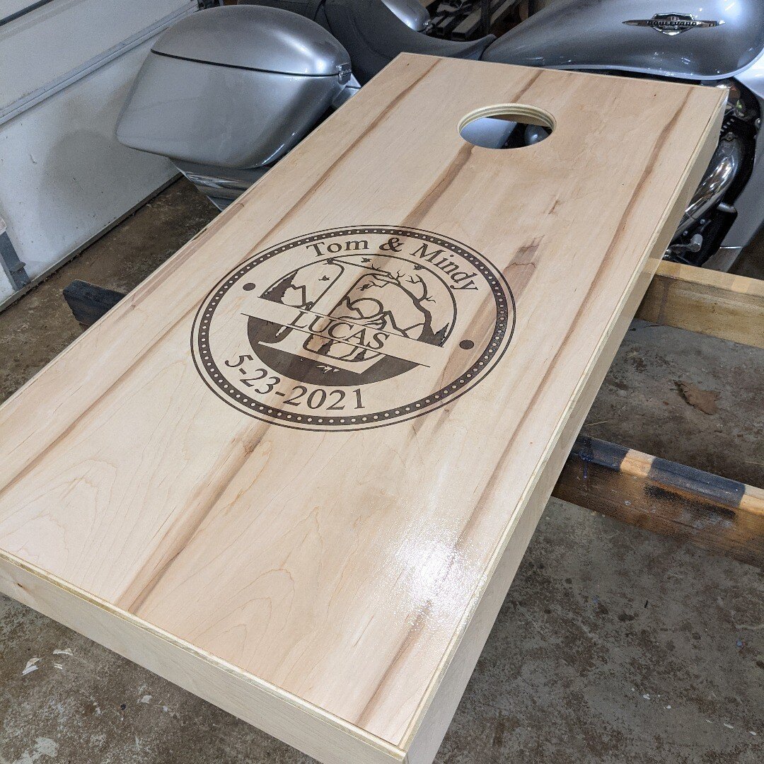 Another happy customer, similar to the last #cornhole set but for an anniversary! #happyanniversary #woodworking