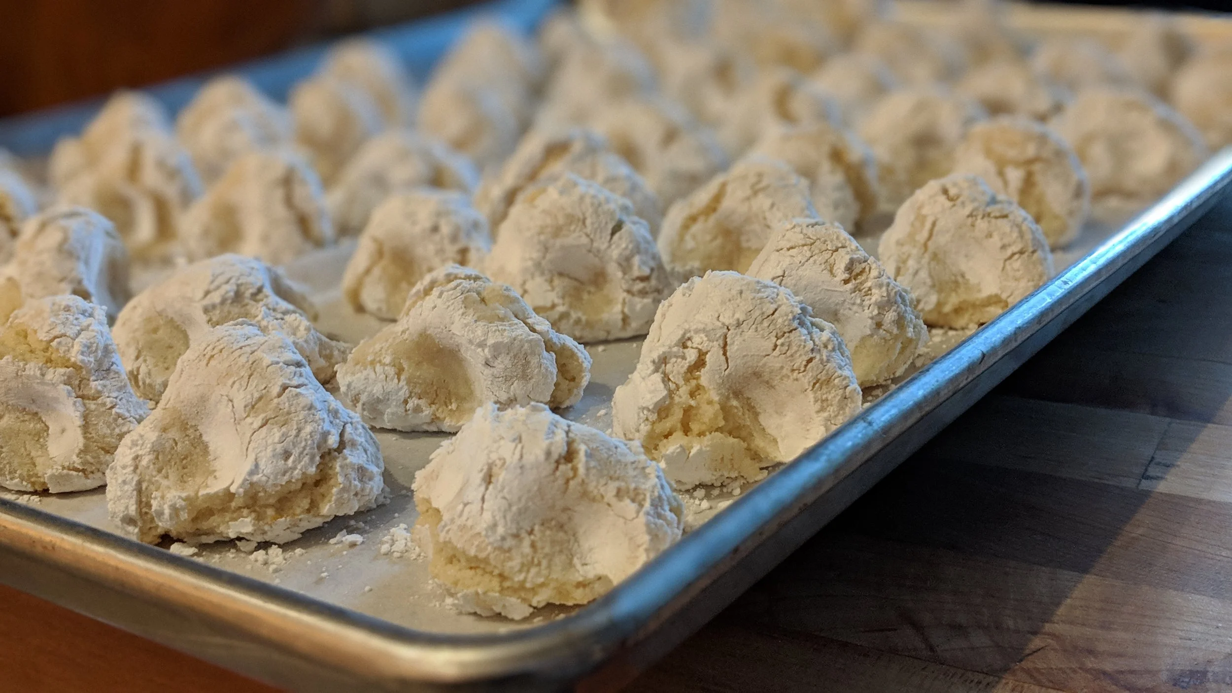 Just out of the oven! Let cool. Best the next day.