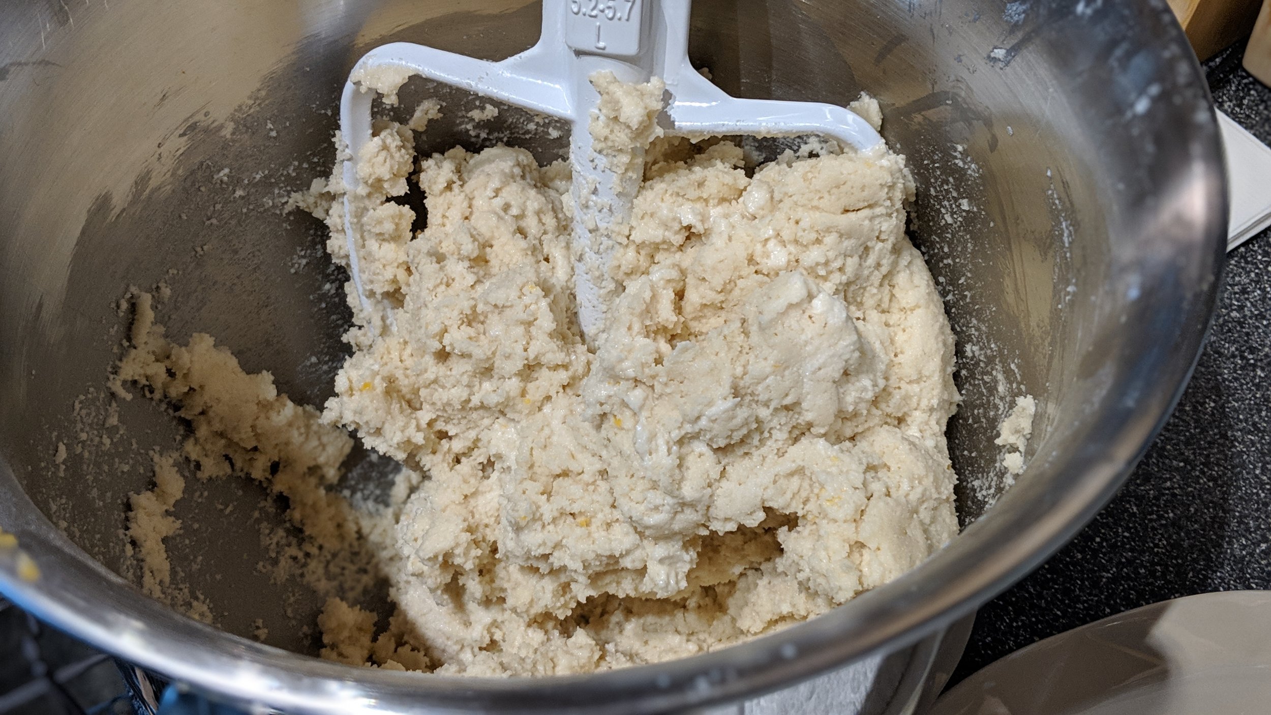 Ready to roll into the balls. Lightly mixed, just making sure everything is incorporated, trying to keep as much ‘air’ in there as possible so they don’t end up too dense.