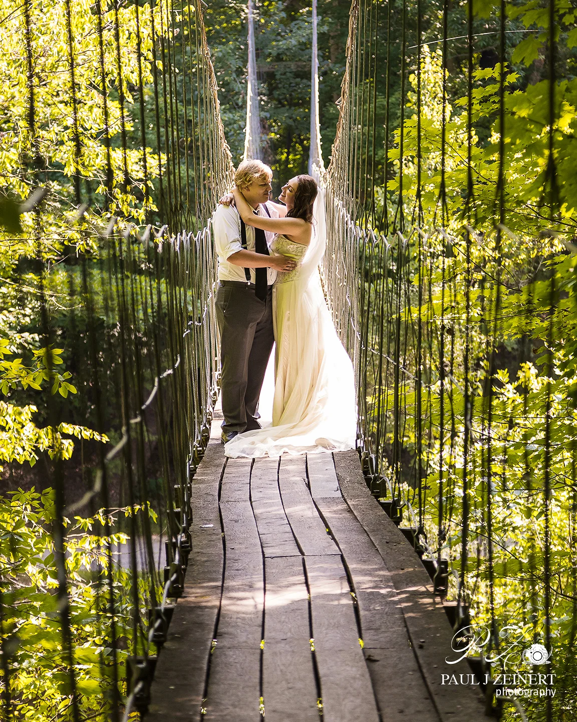 Wedding Couple on the Bride at Camp Lakota in Defiance, Ohio