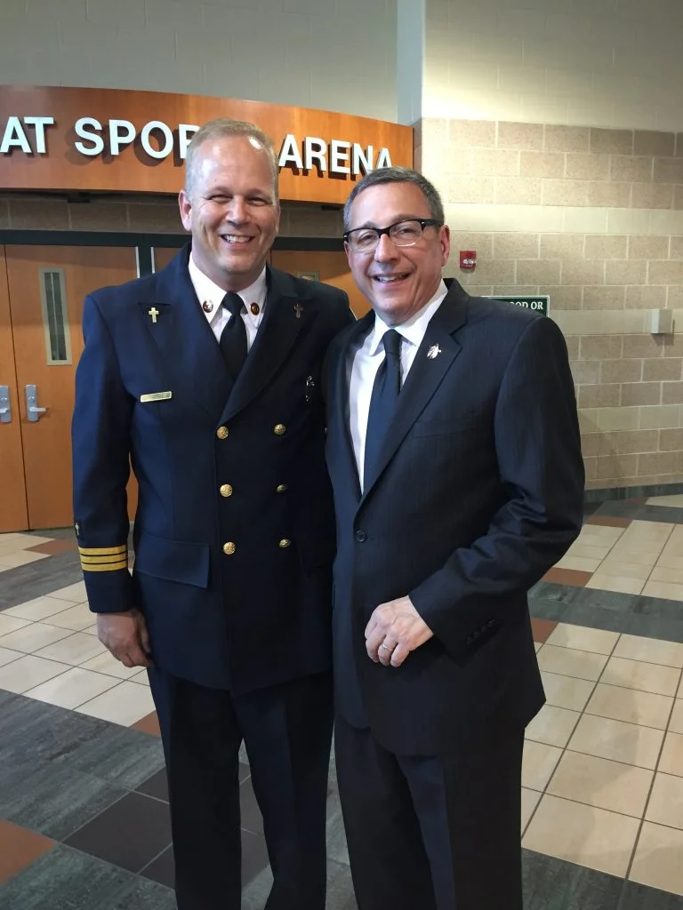 My host Mark Garrett, as a volunteer fire company chaplain, he is pastor to more than his own congregation.