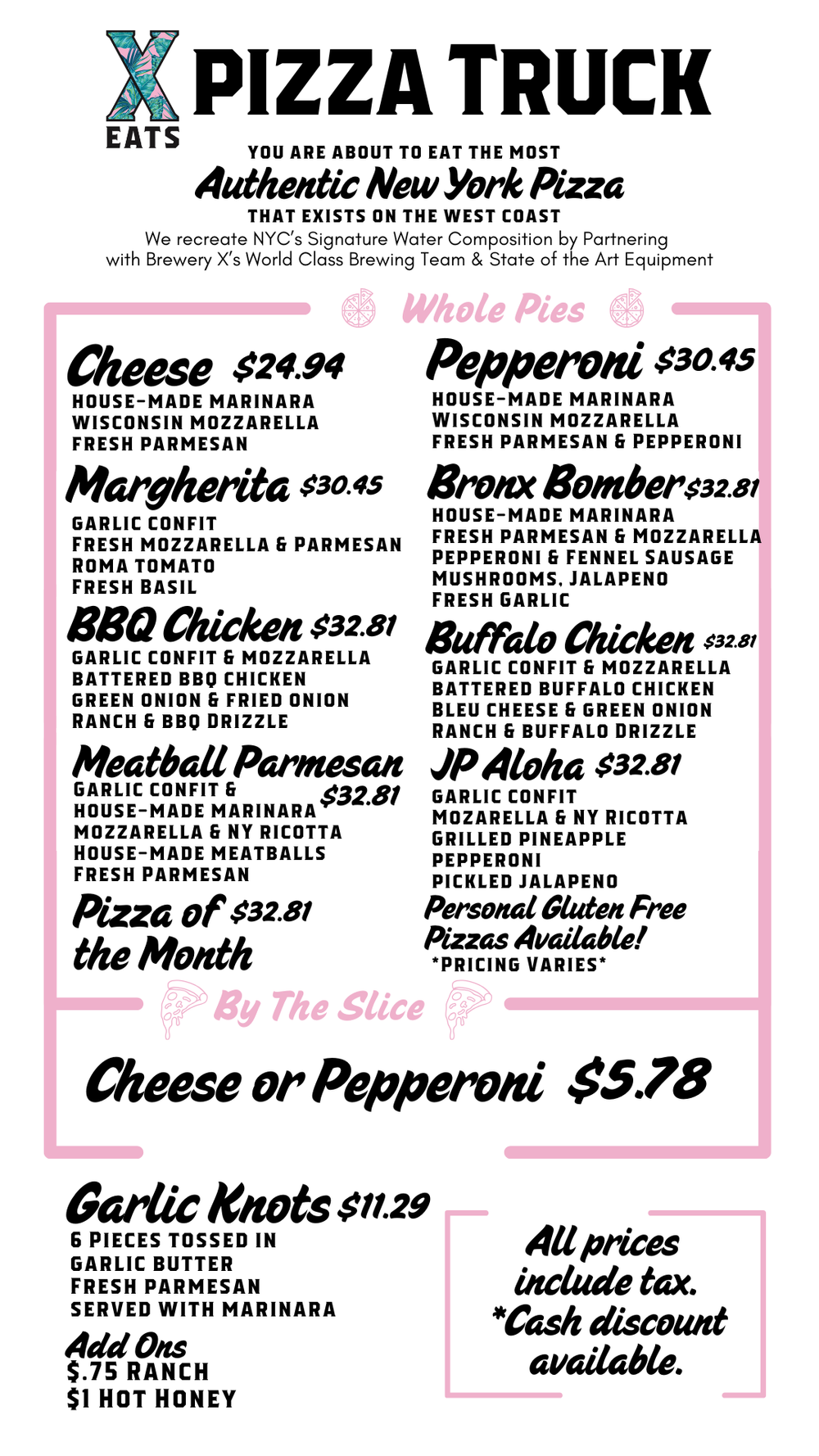 Food Menu — Brewery X