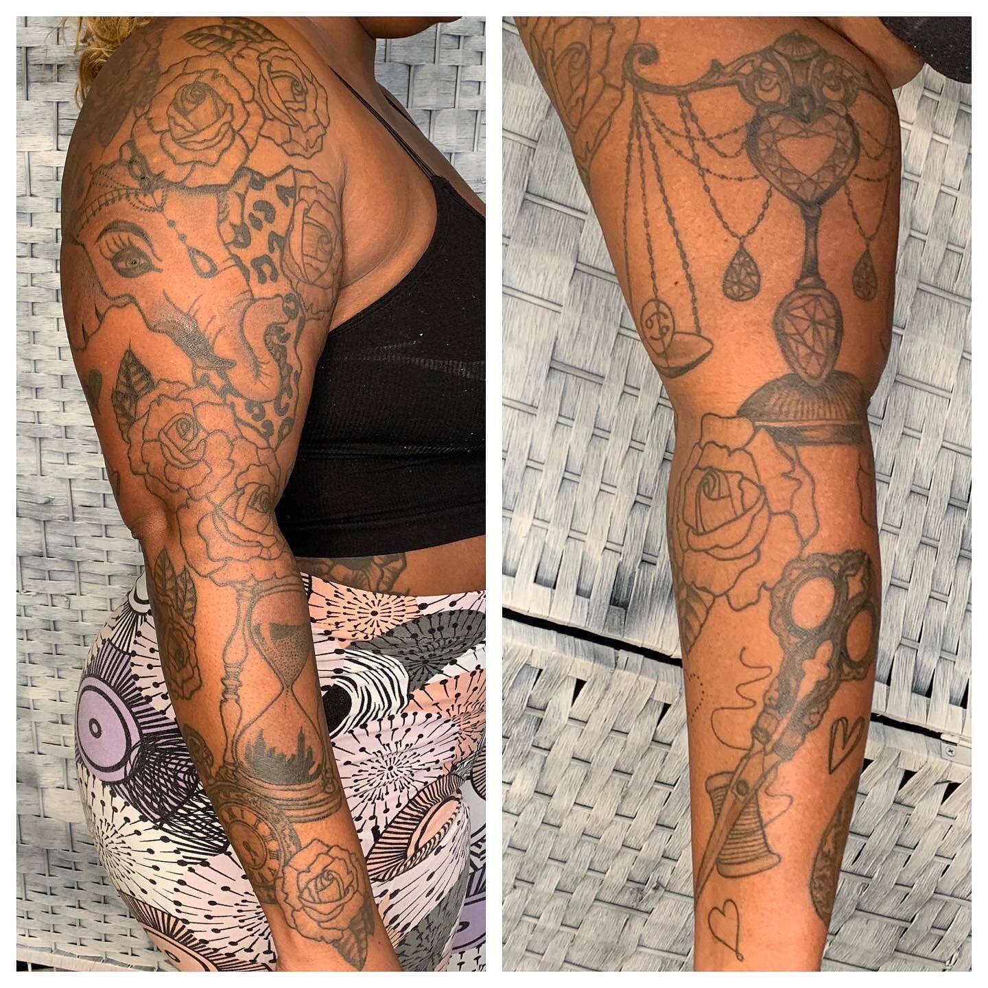 You ever make so many tattoos in one day that you&rsquo;re too tired to post them all? That was my day. Instead here&rsquo;s a sleeve I finished a couple months back and hadn&rsquo;t gotten around to sharing yet. @mrs_musumeci is a long-time client a