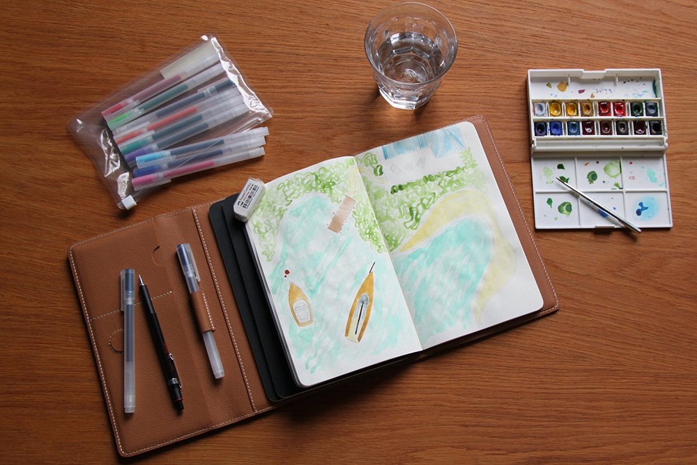 Le Petit Cahier en cuir Aquarelle