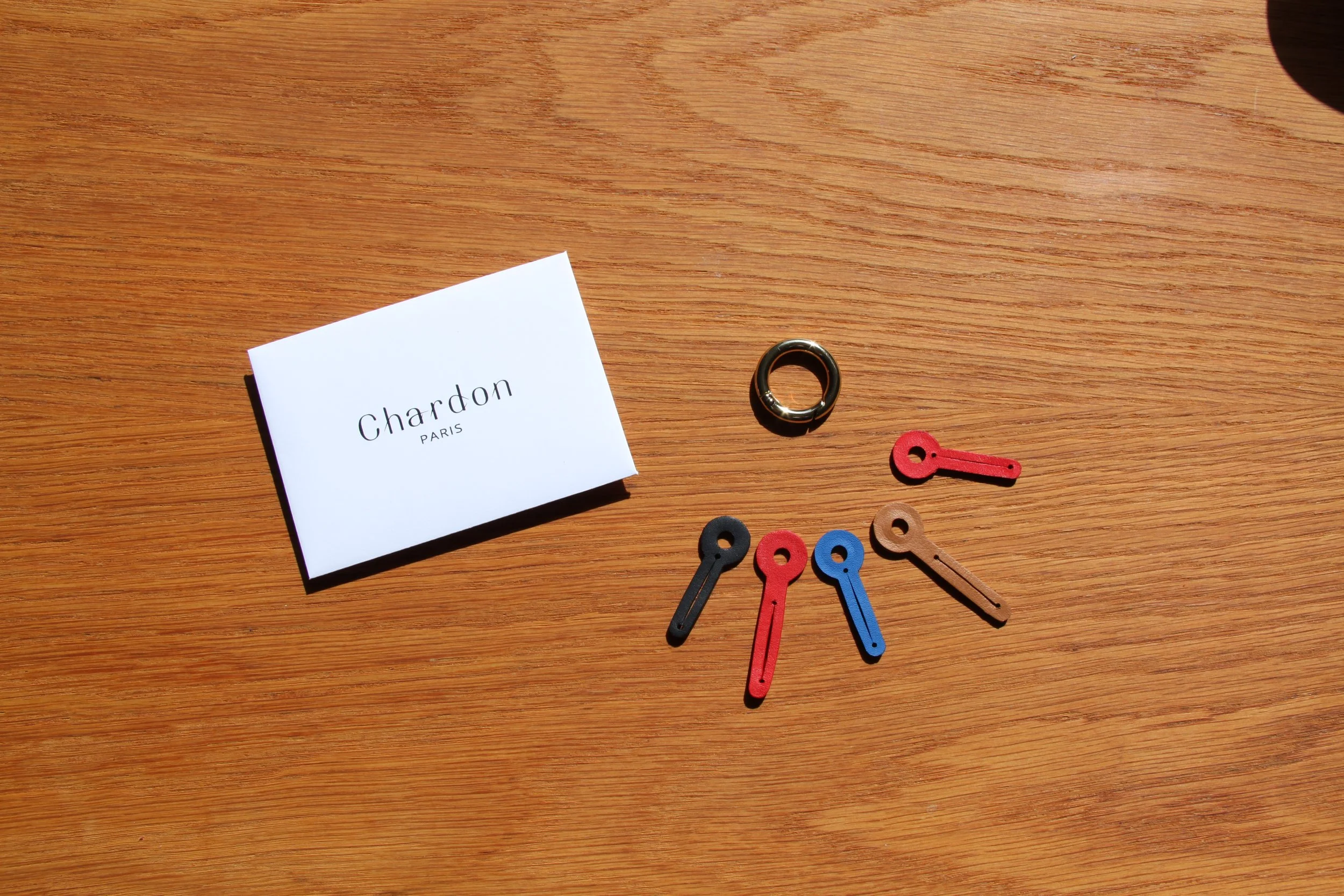 5 Petits liens en cuir pour porte-clés avec anneau mousqueton