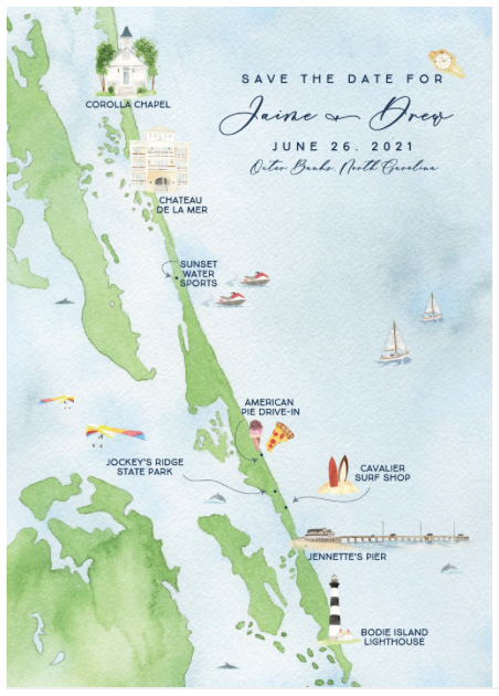 Wedding update - Custom Save the Date Maps