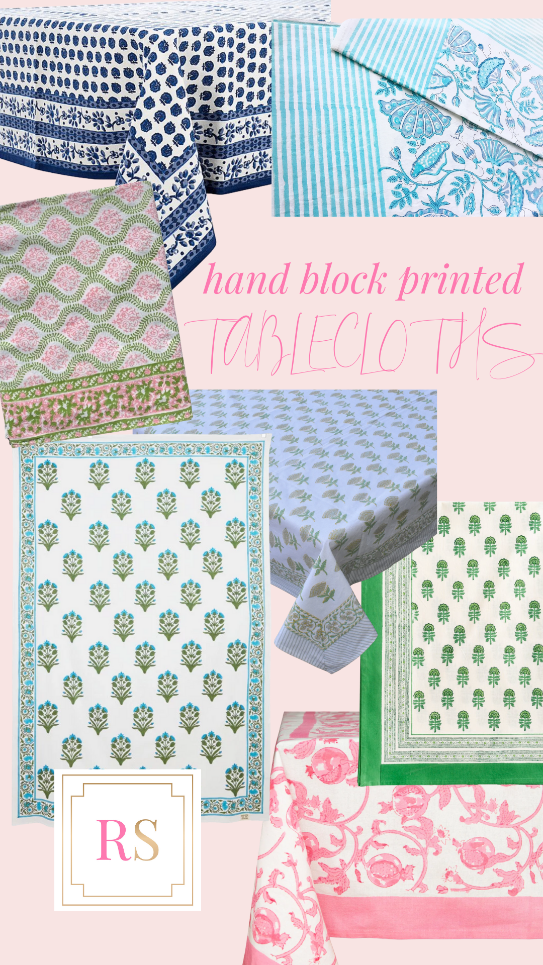 Hand Block Printed Tablecloths